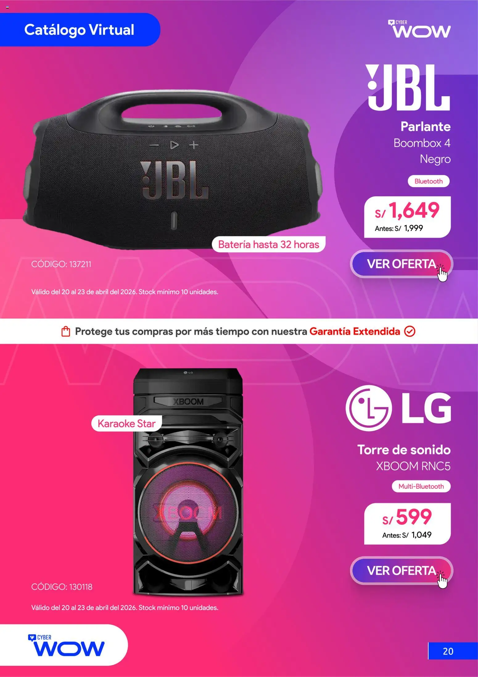 Catálogo Hiraoka válido desde 20.04.2026 | Página: 21 | Productos: Batería, Parlante