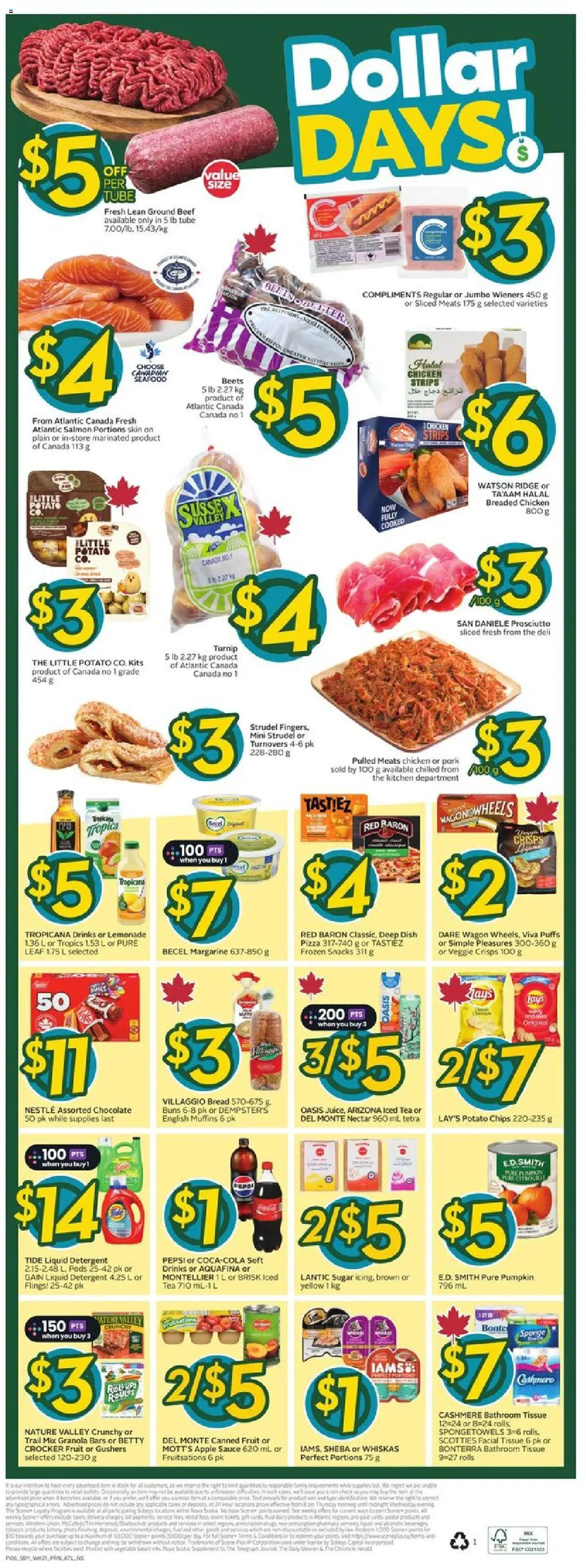 Sobeys flyer valid from 18.09.2025 | Page: 4 | Products: Beef, Sponge, Ridge, Pumpkin