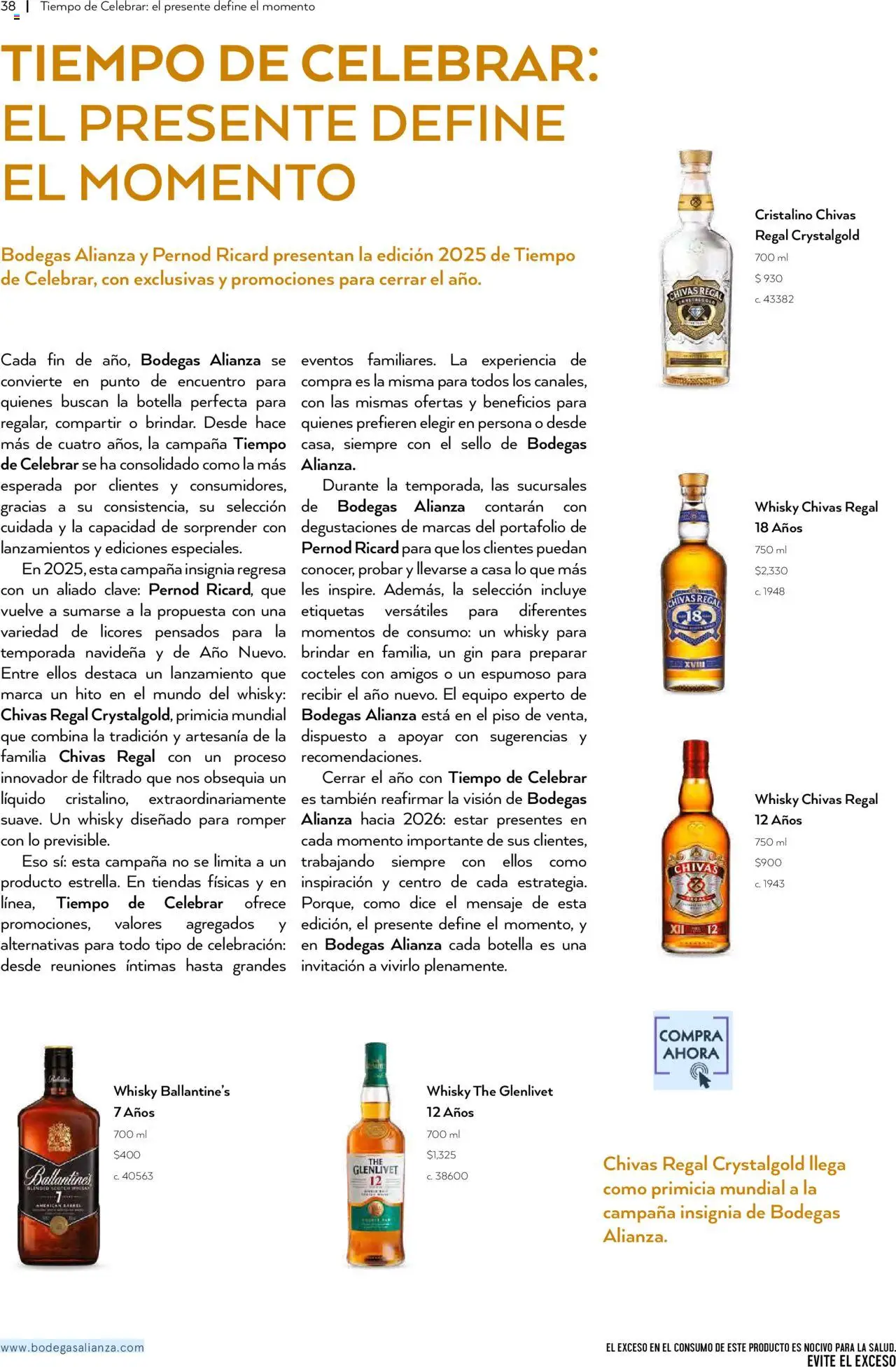 Nuevas ofertas de Bodegas Alianza válidas en toda la República Mexicana desde el 01.10.2025. ¡Encuentra las mejores ofertas en Bodegas Alianza - Catálogo Cava Morada! | Página: 40 | Productos: Gin, Botella, Whisky, Campana