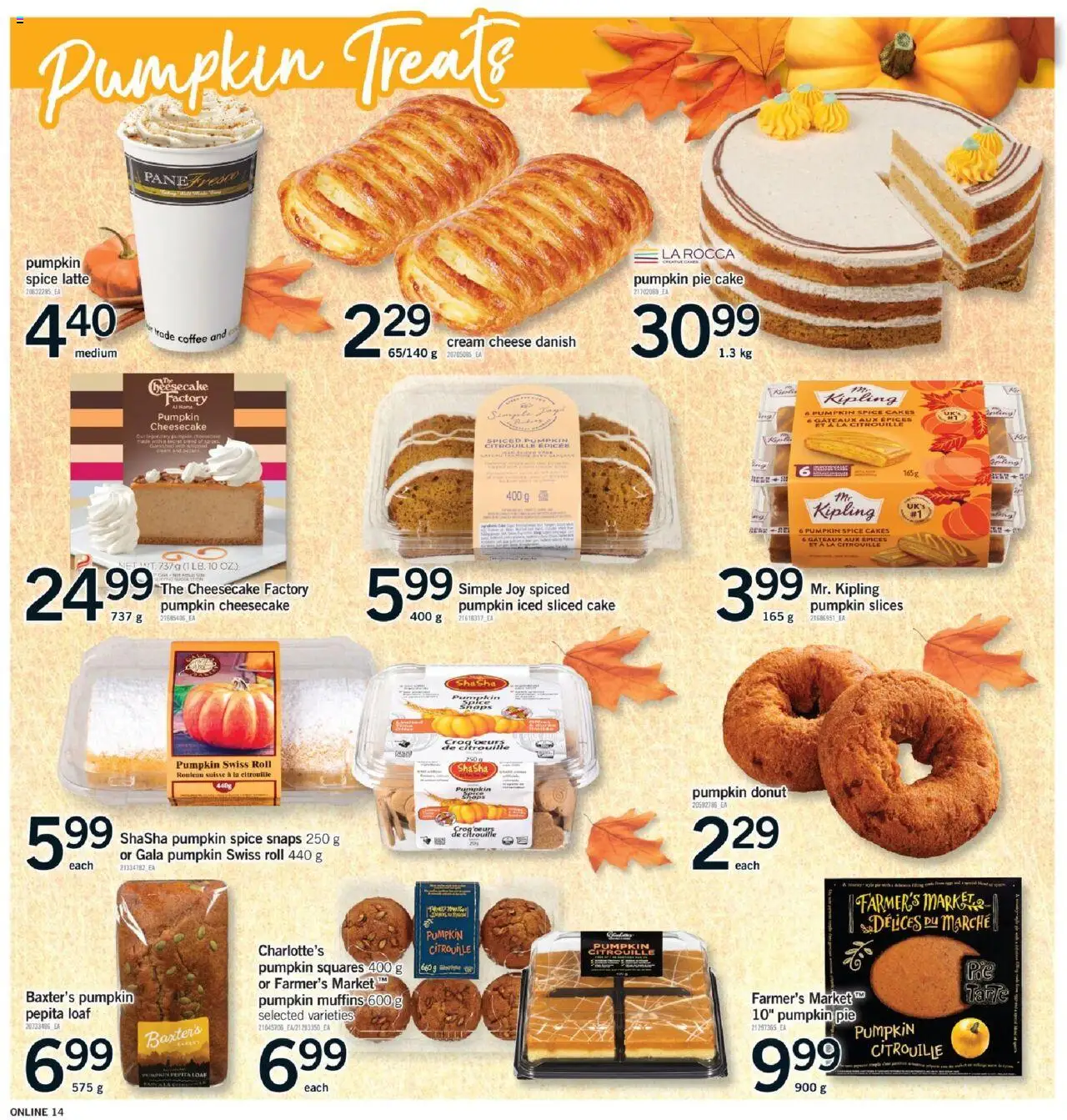 Fortinos flyer valid from 11.09.2025 | Page: 14 | Products: Cream, Cheese, Coffee, Pumpkin