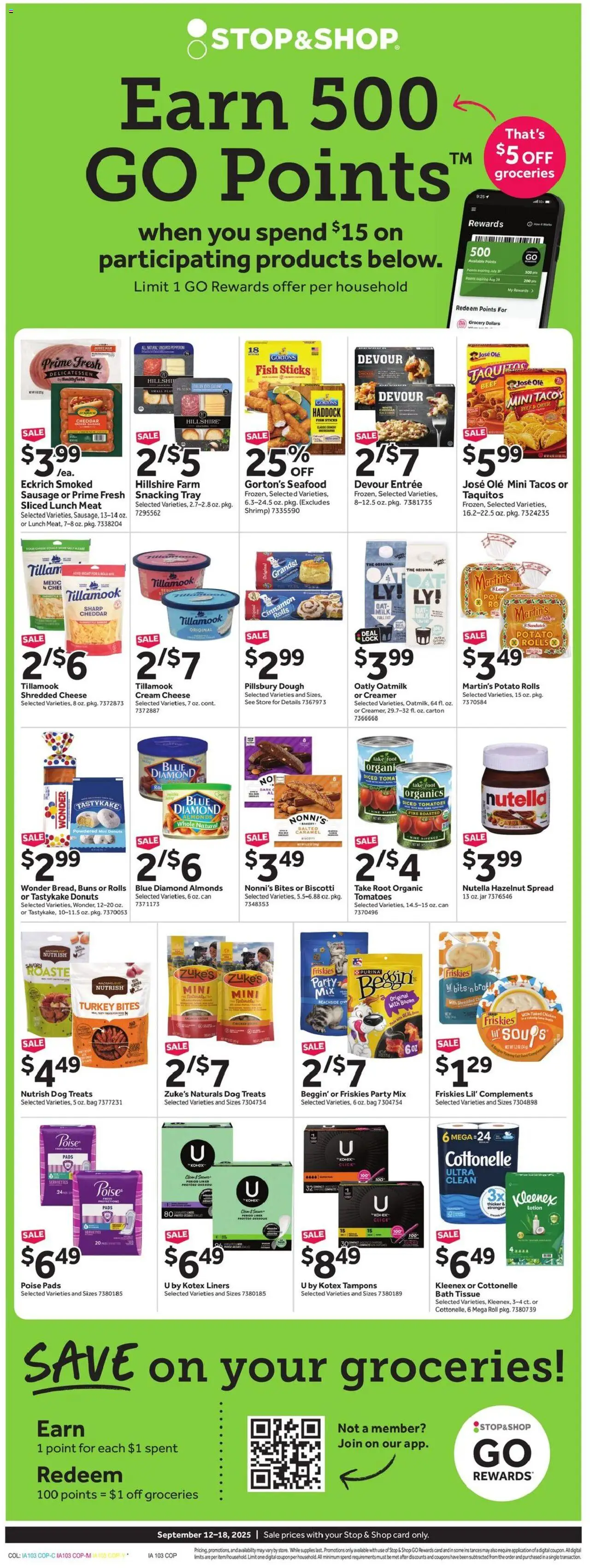 Stop & Shop Weekly Circular - NY - valid from 12.09.2025 | Page: 12 | Products: Milk, Beef, Seafood, Bag