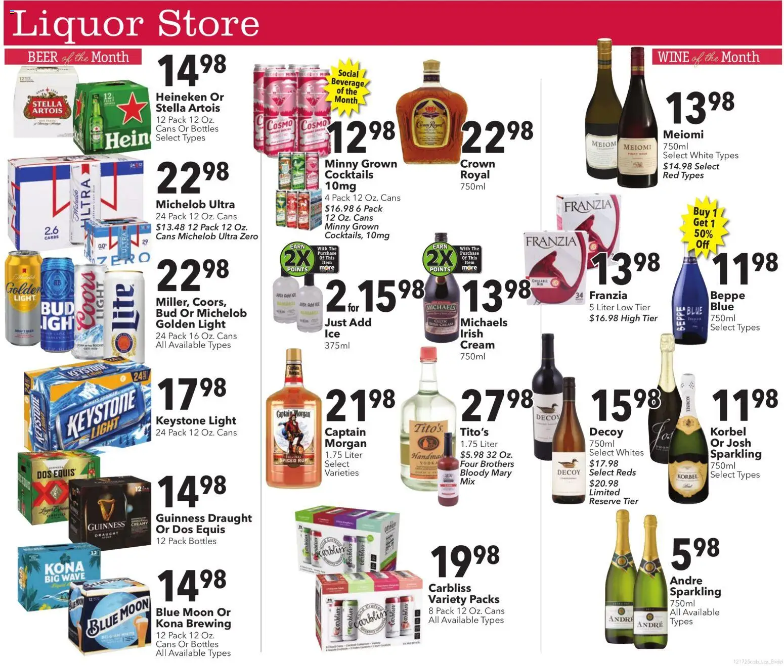 Coborn's Liquor Store - valid from 17.12.2025 | Page: 1 | Products: Wine, Beer, Cream, Vodka
