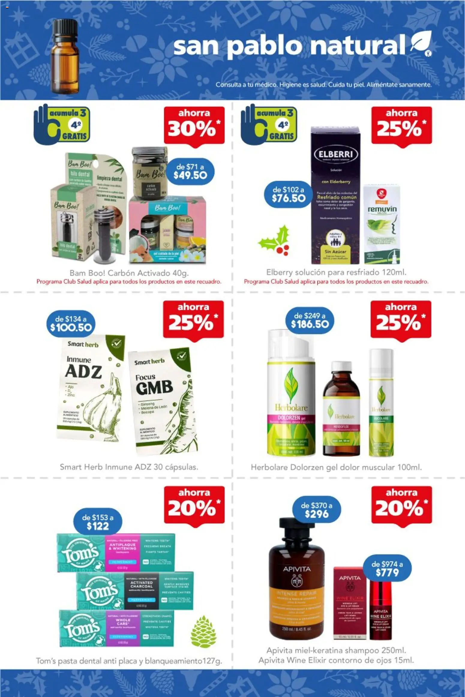 Nuevas ofertas de Farmacia San Pablo válidas en toda la República Mexicana desde el 30.11.2025. ¡Encuentra las mejores ofertas en Farmacia San Pablo catálogo! | Página: 12 | Productos: Contorno de ojos, Ajo, Contorno, Pasta