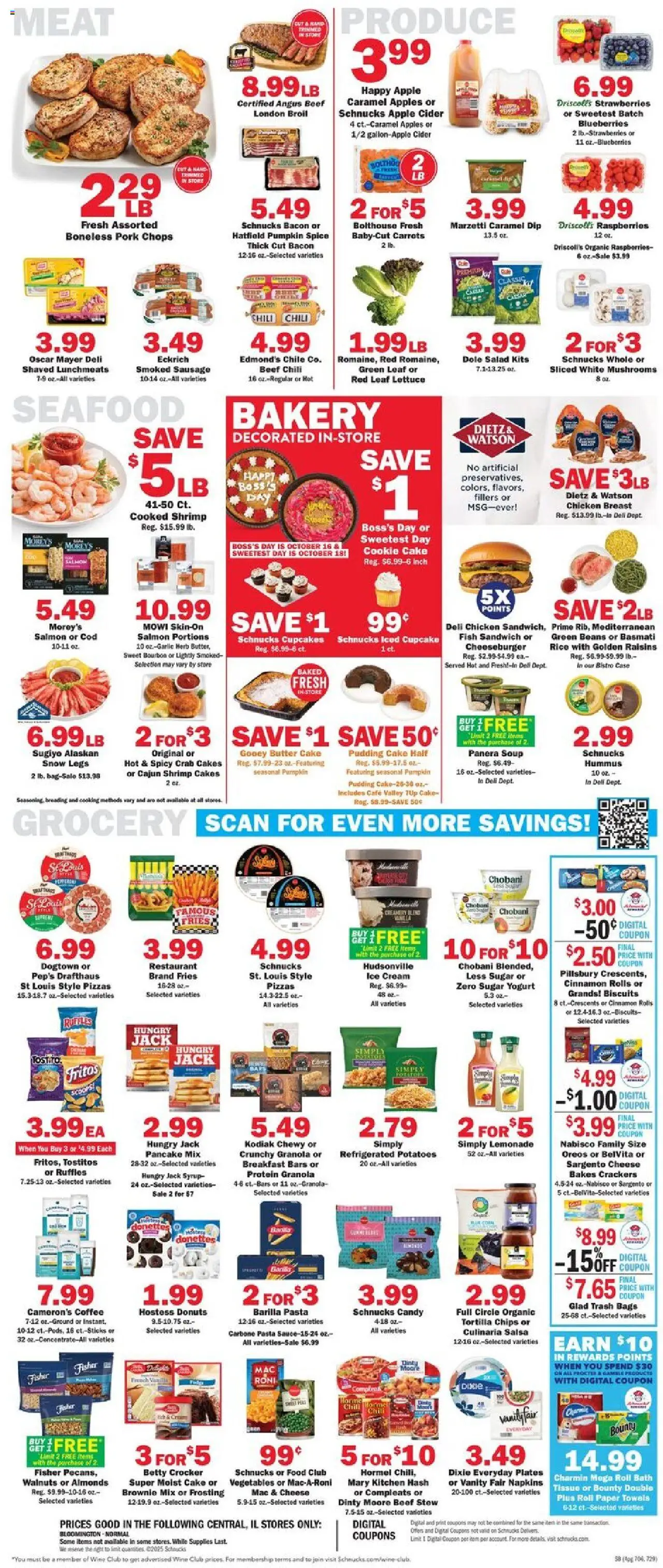 Schnucks Weekly Print Ad - IL - valid from 15.10.2025 | Page: 4 | Products: Mushrooms, Cheese, Coffee, Cream