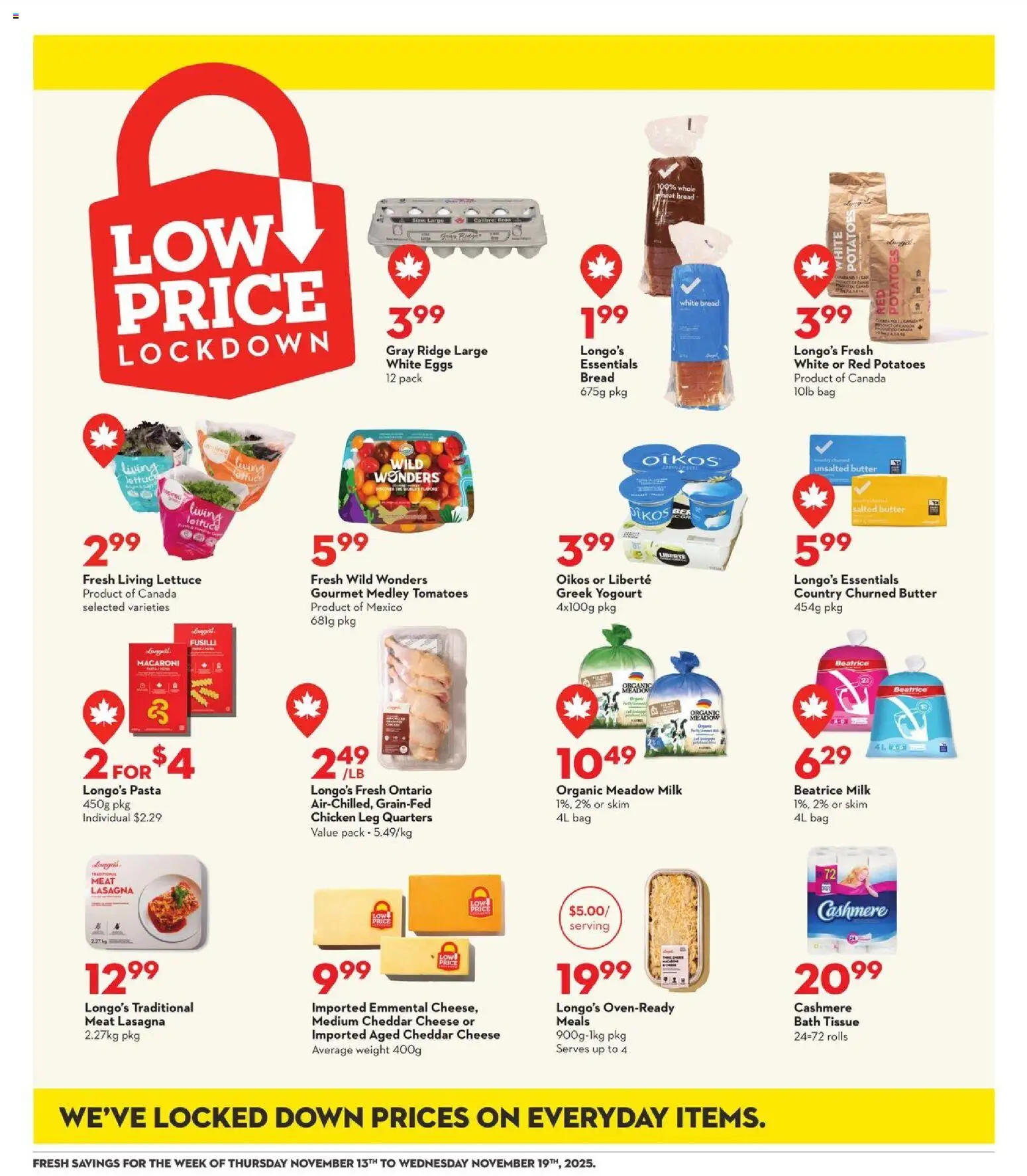 Longo's flyer valid from 13.11.2025 | Page: 17 | Products: Potatoes, Ridge, Milk, Eggs