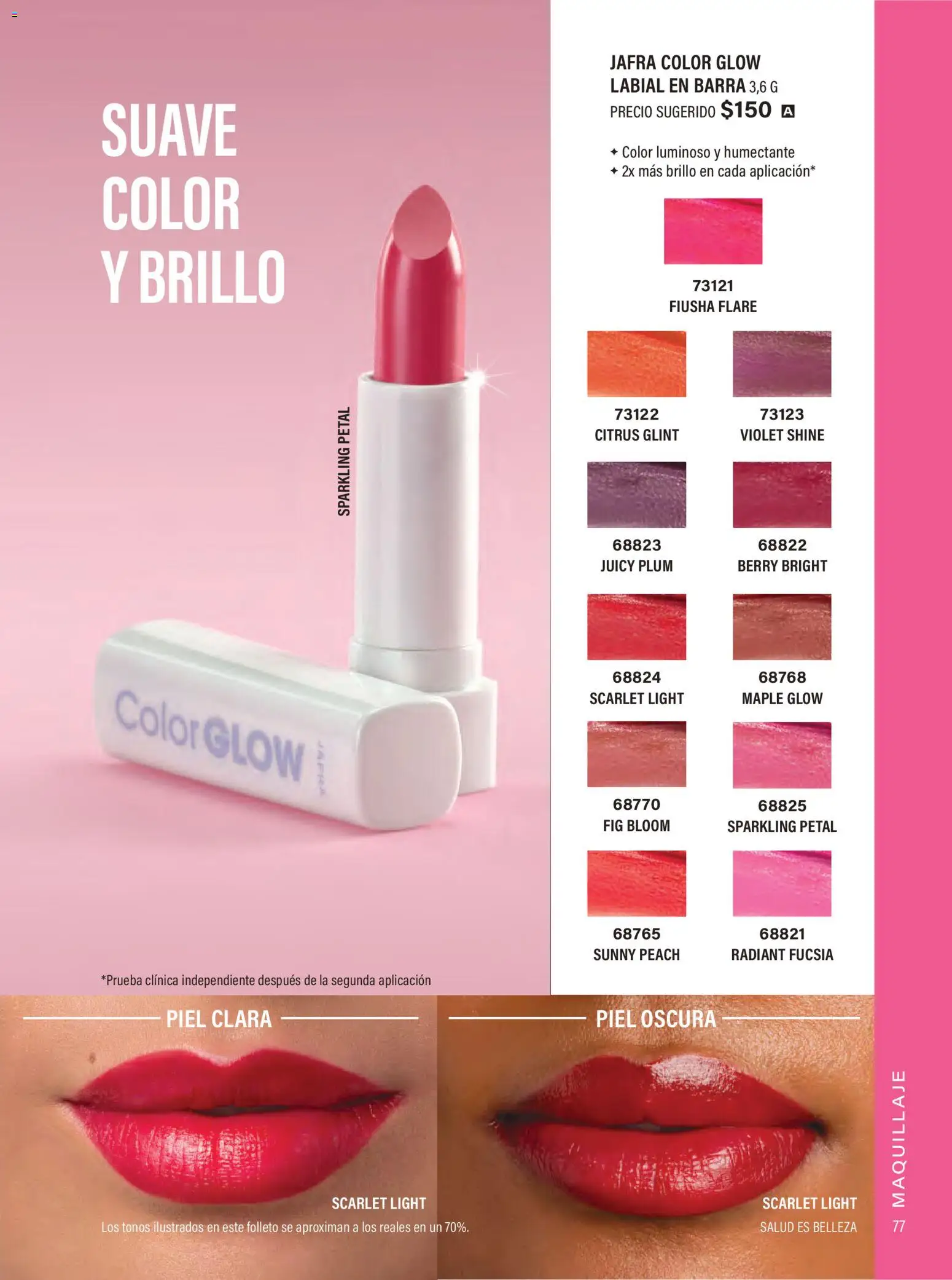 Nuevas ofertas de JAFRA válidas en toda la República Mexicana desde el 01.02.2026. ¡Encuentra las mejores ofertas en JAFRA catálogo Organizador de Ventas! | Página: 75 | Productos: Brillo, Barra, Maquillaje