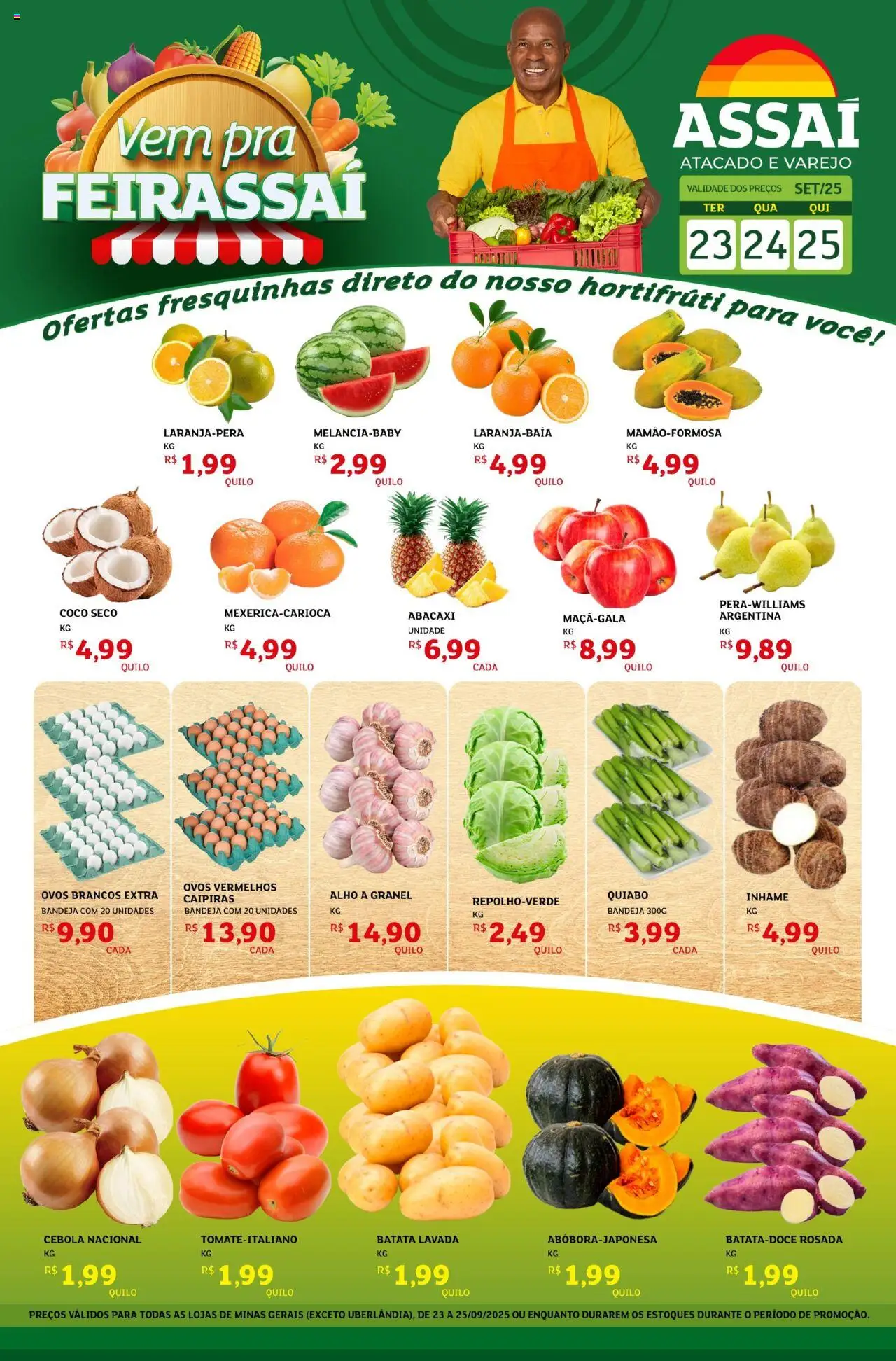 Assaí Atacadista Folheto - válido de 23.09.2025 | Página: 1 | Produtos: Alho, Cebola, Bandeja, Batata