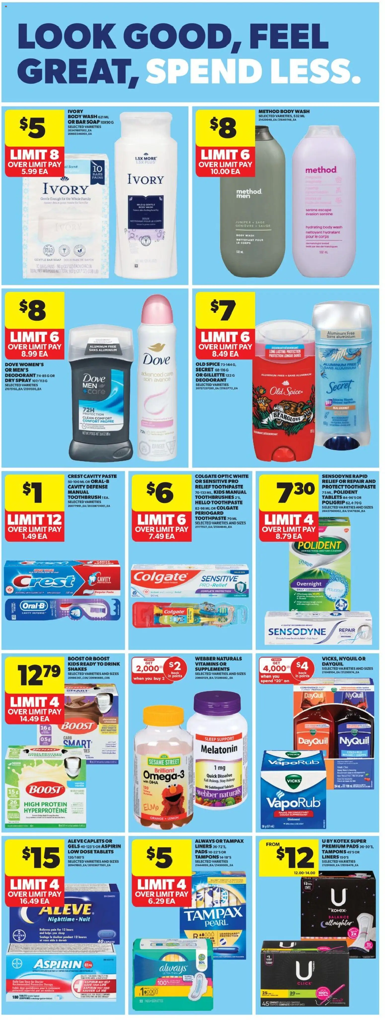 Real Canadian Superstore flyer valid from 15.01.2026 | Page: 30 | Products: Soap, Body wash, Deodorant, Toothpaste