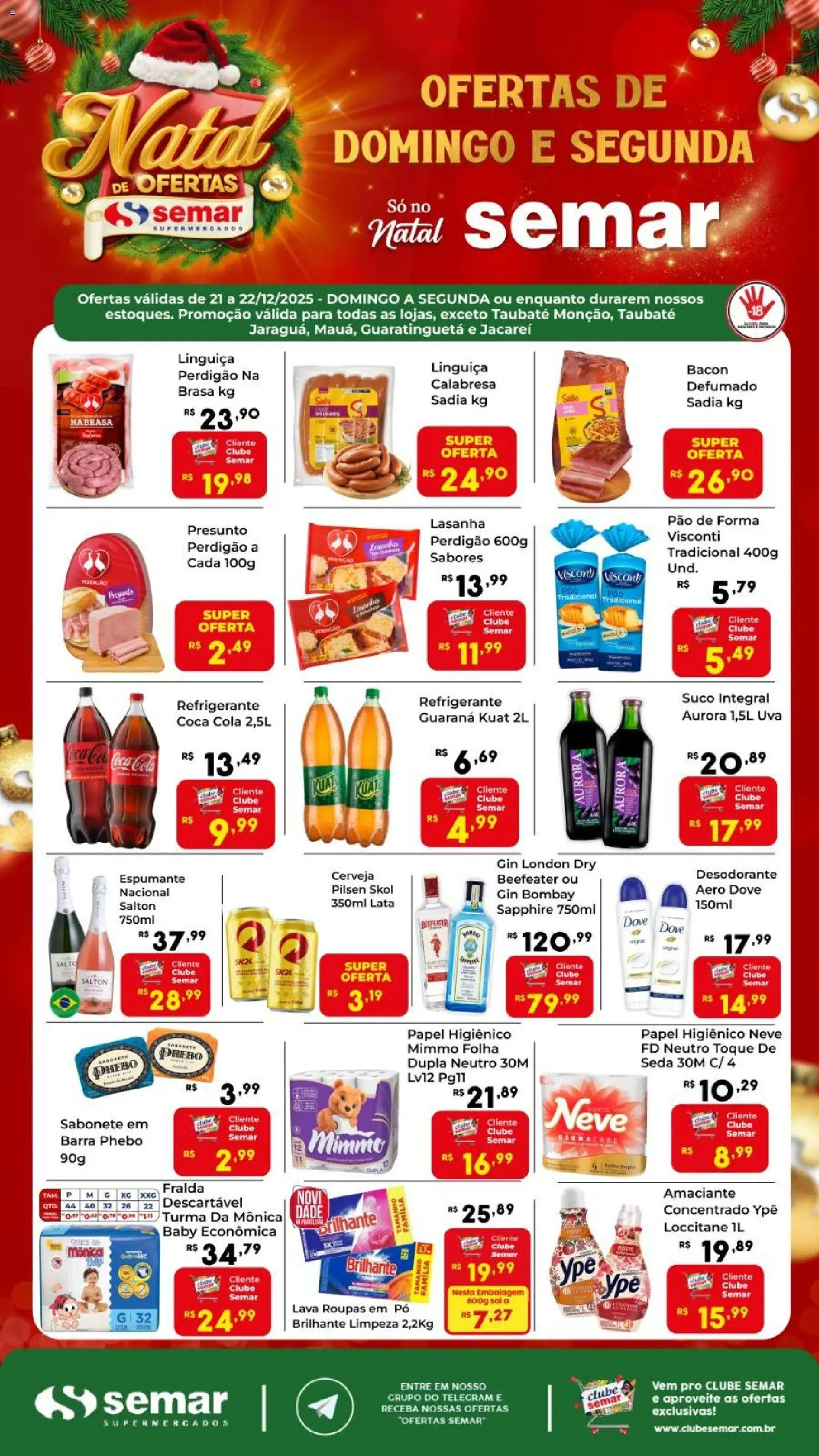 Semar Supermercado Folheto - válido de 21.12.2025 | Página: 2 | Produtos: Suco, Pão de forma, Lasanha, Dove