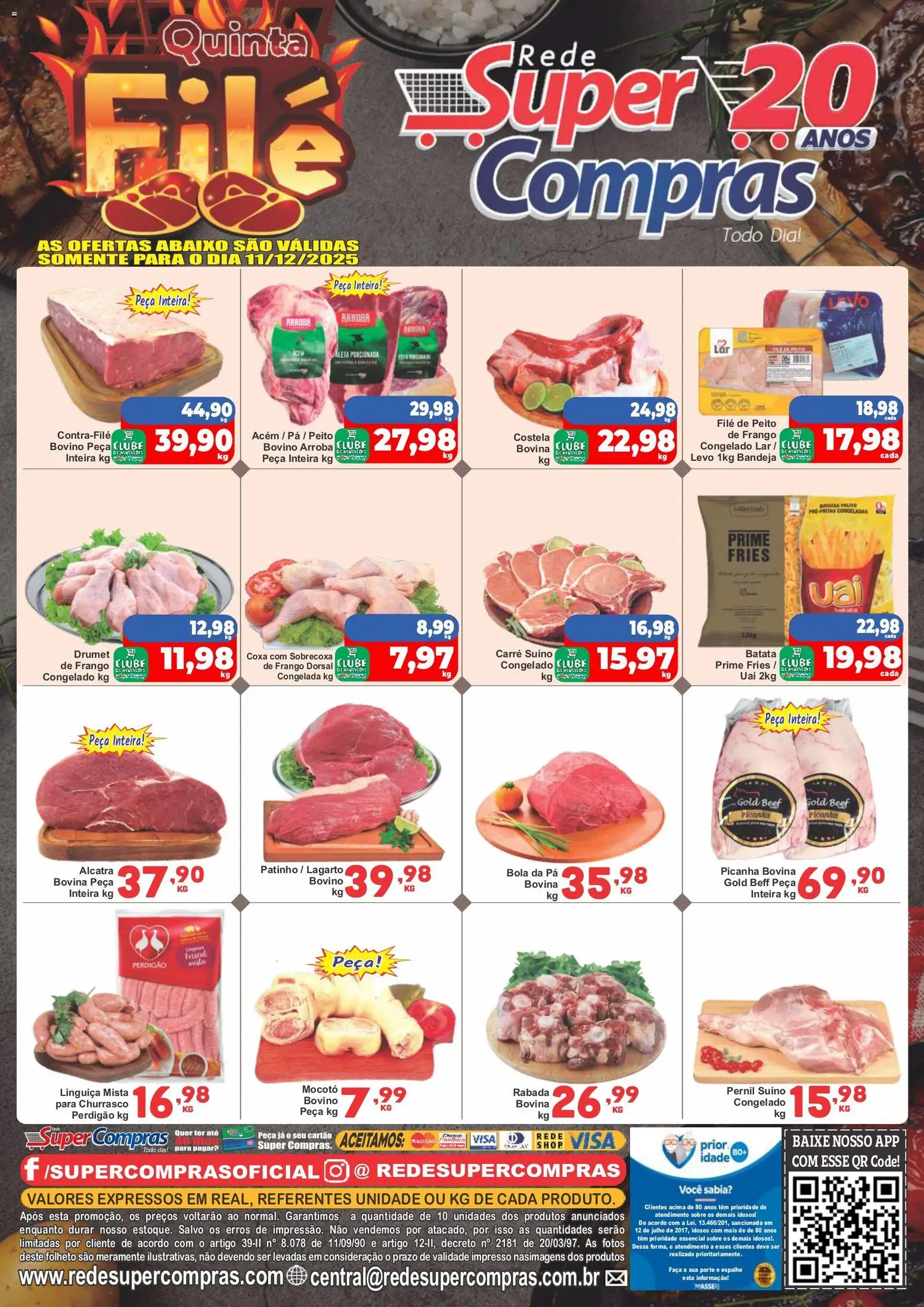 Rede Super Compras Folheto - válido de 11.12.2025 | Página: 1 | Produtos: Faca, Bandeja, Frango, Pá