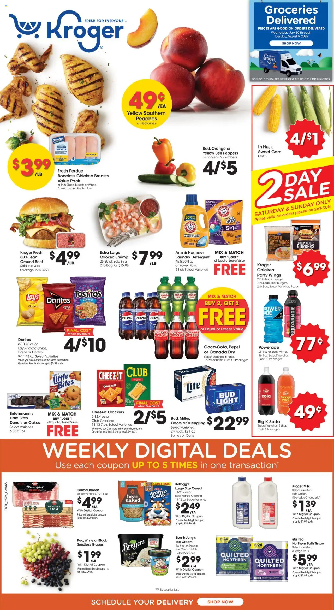 Kroger Ocado FC03 - OH - valid from 30.07.2025 | Page: 1 | Products: Corn, Peaches, Cream, Cucumbers