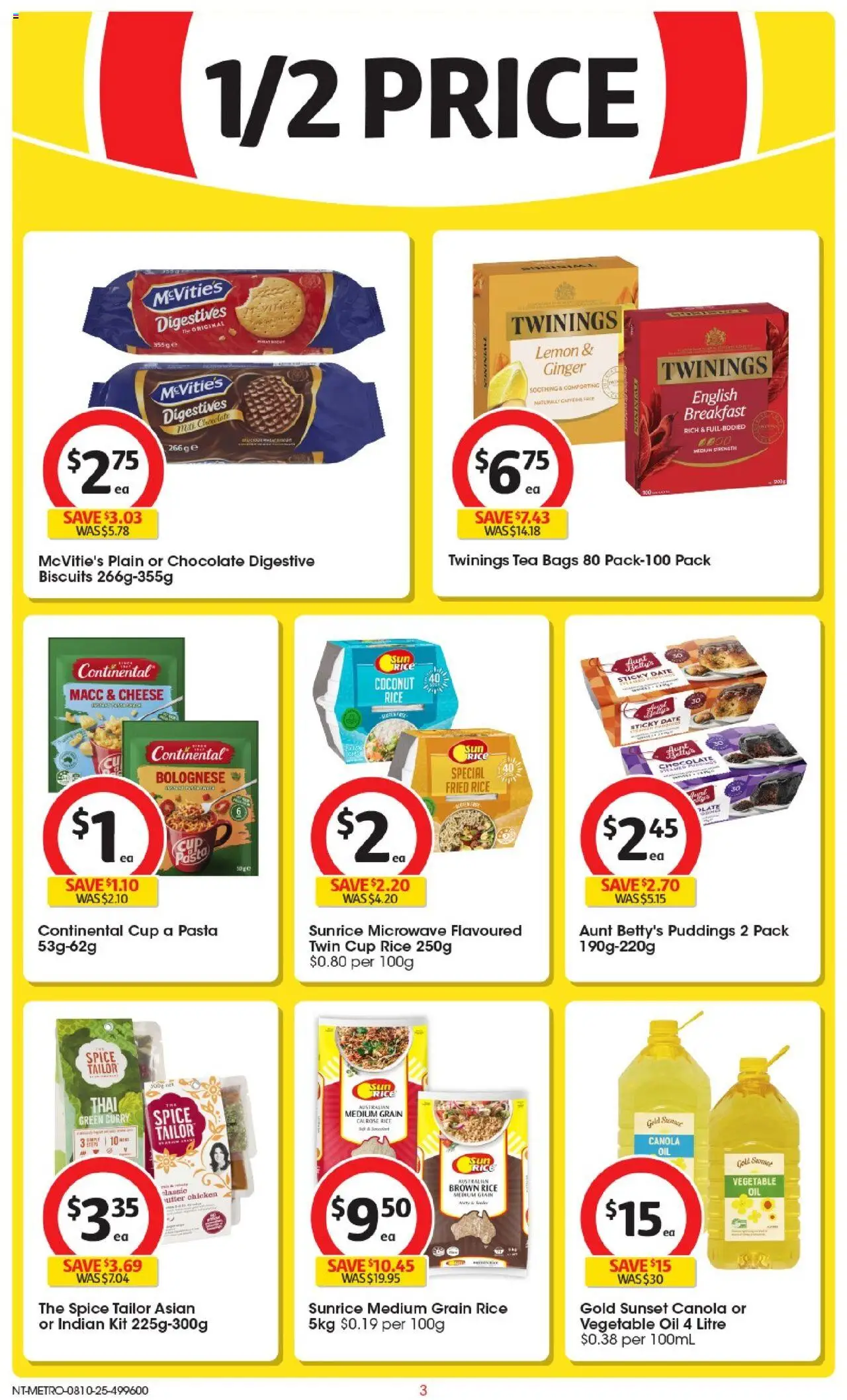 Coles catalogue - valid from 08.10.2025 | Page: 3 | Products: Curry, Oil, Pasta, Biscuits
