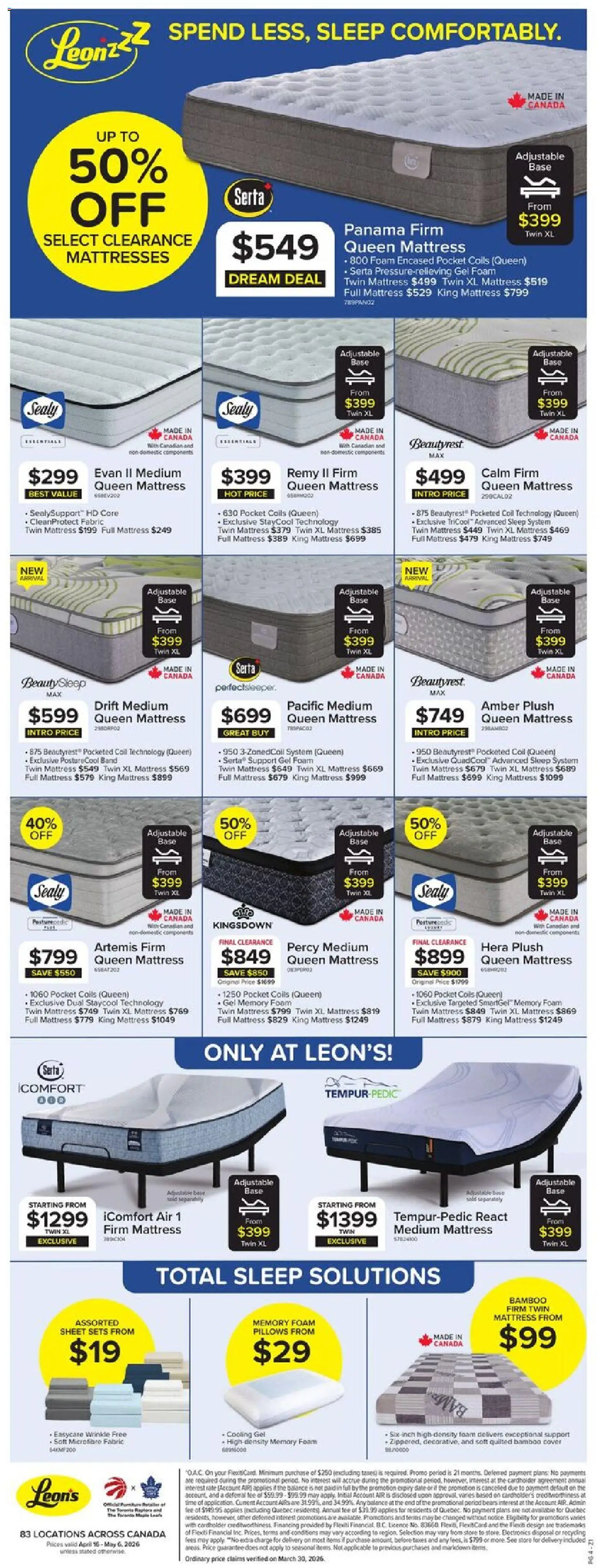 Leon's flyer valid from 16.04.2026 | Page: 4 | Products: Mattress, Apples