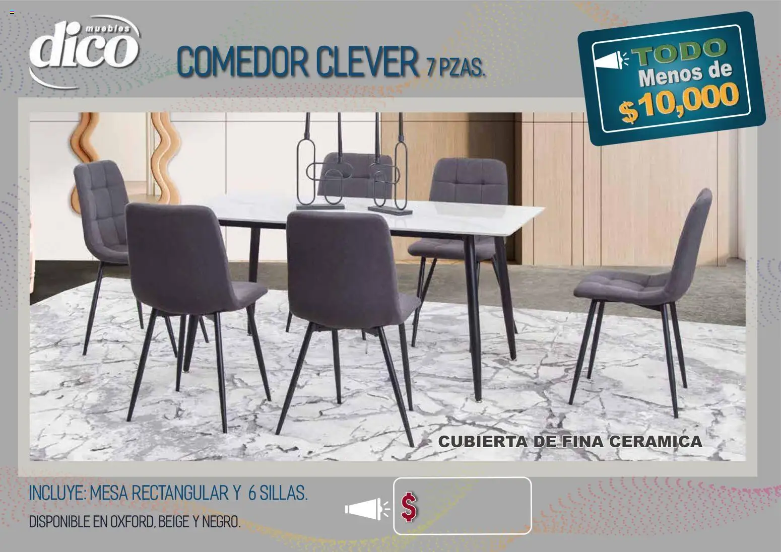 Nuevas ofertas de Muebles Dico válidas en toda la República Mexicana desde el 09.04.2026. ¡Encuentra las mejores ofertas en Muebles Dico catálogo Todo menos de 10000 Pacifico! | Página: 29 | Productos: Mesa