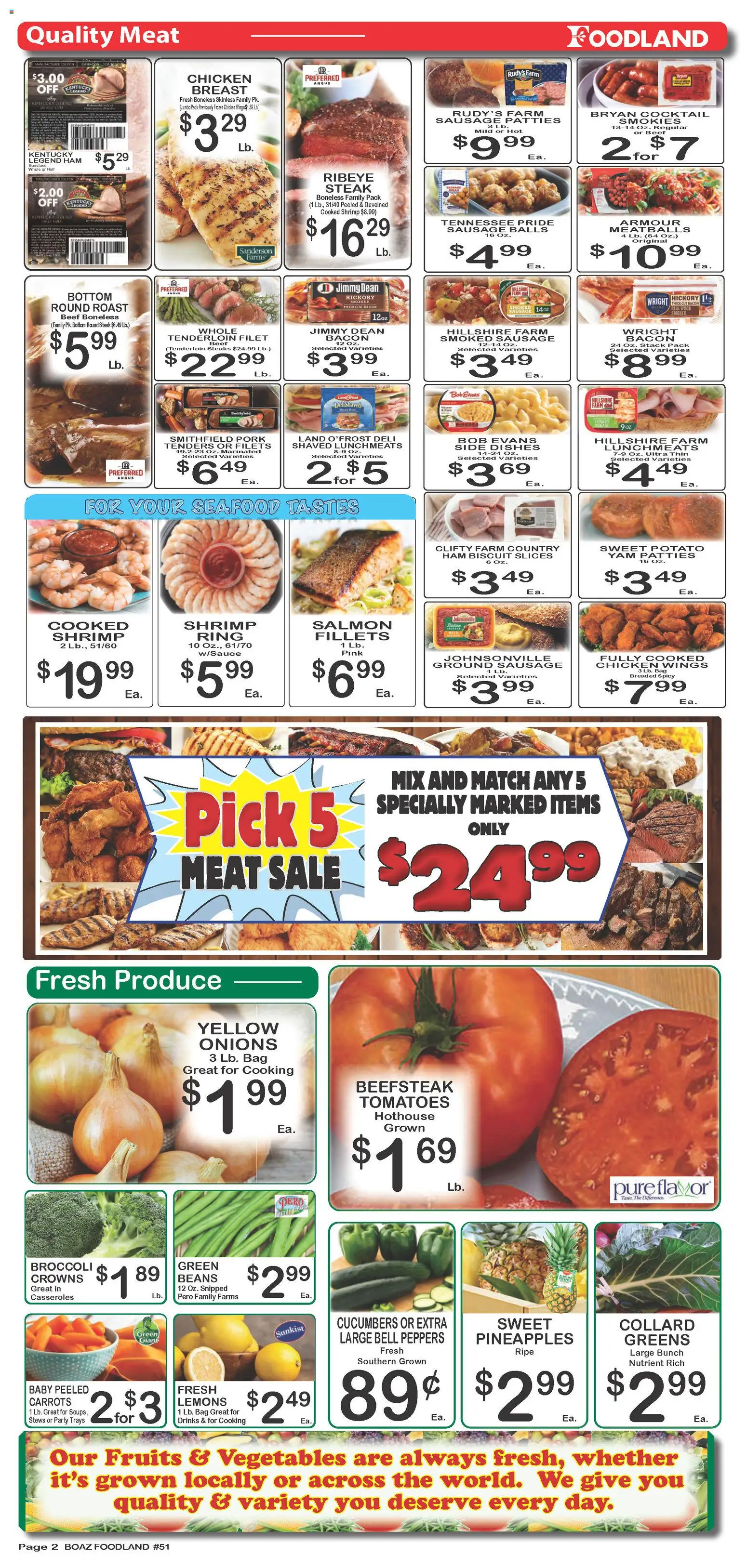 Foodland Weekly Ad - valid from 16.12.2025 | Page: 2 | Products: Ham, Beer, Seafood, Sausage