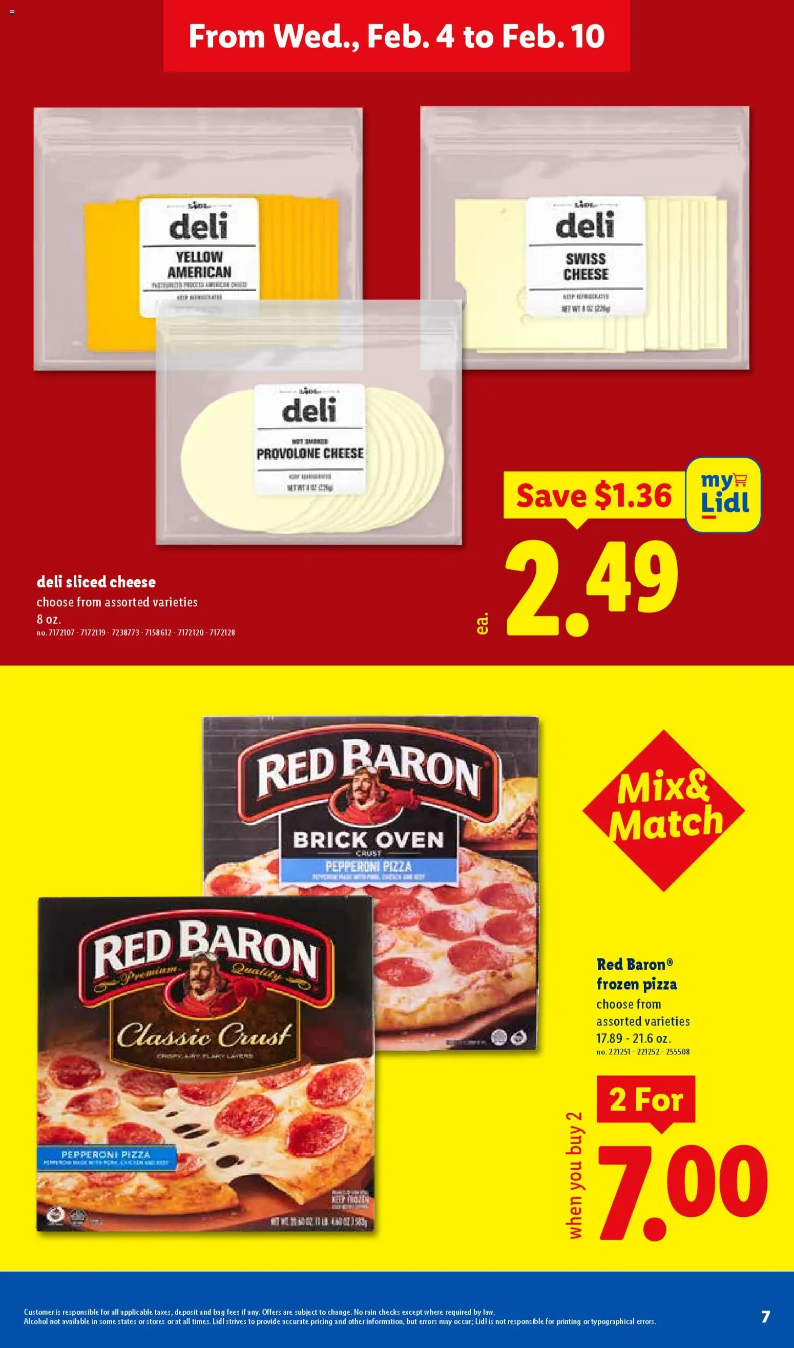 Lidl Weekly Ad - valid from 04.02.2026 | Page: 7 | Products: Cheese, Pizza, Bag, Oven