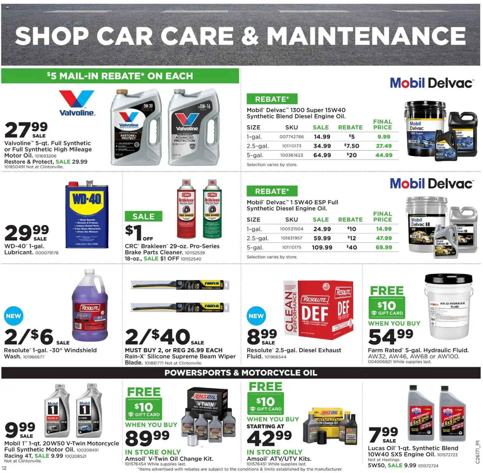 Mills Fleet Farm Weekly Ad - valid from 20.04.2026 | Page: 19 | Products: Oil, Wiper, Windshield