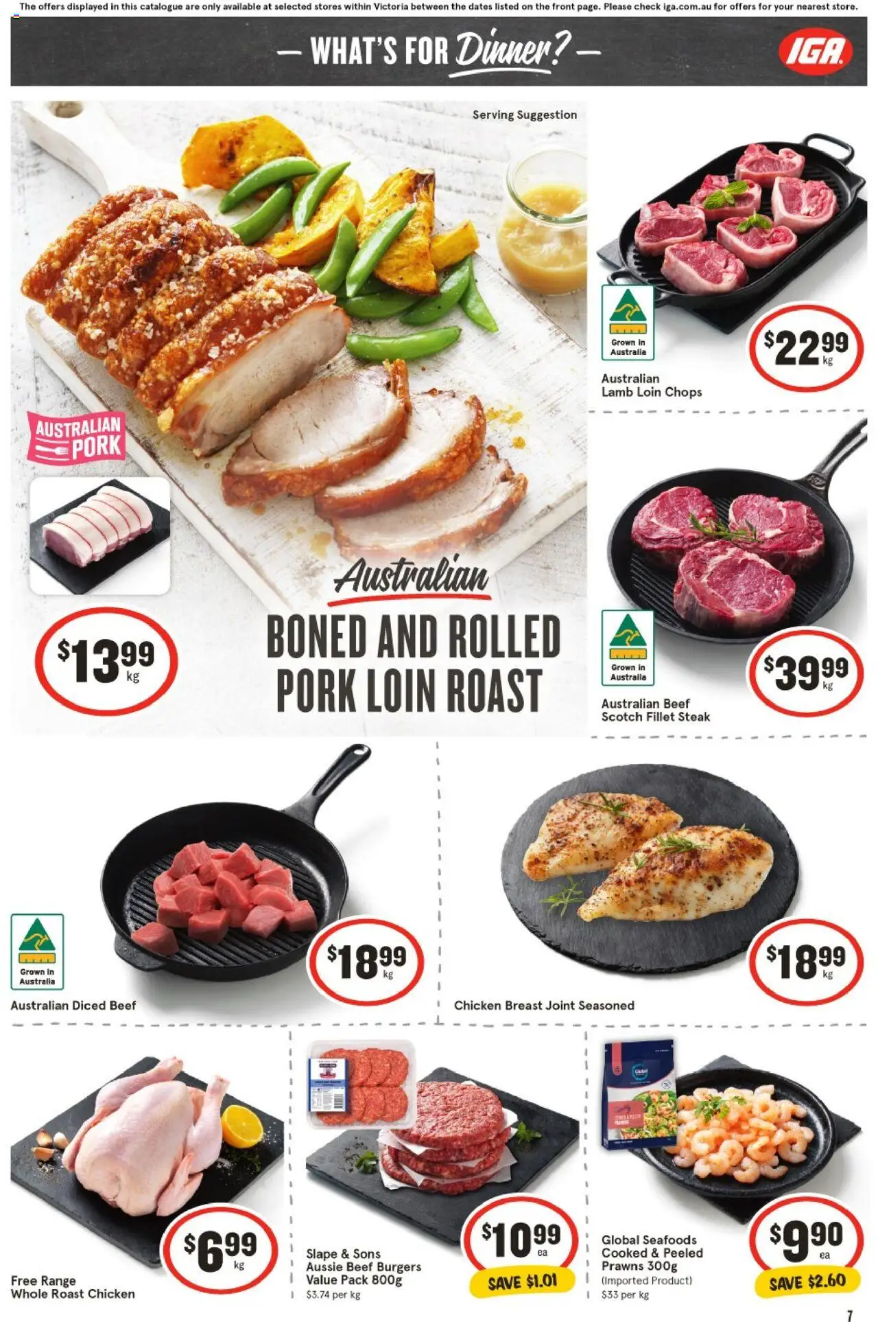 IGA catalogue - valid from 06.08.2025 | Page: 8 | Products: Chicken, Beef, Prawns, Scotch