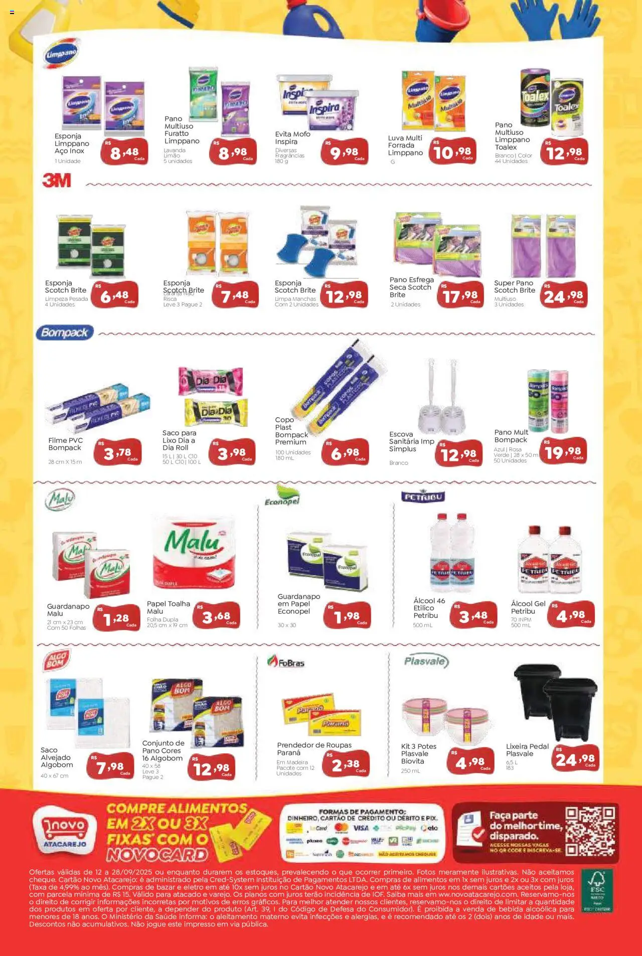 Novo Atacarejo Folheto - válido de 12.09.2025 | Página: 4 | Produtos: Papel toalha, Esponja, Faca, Potes