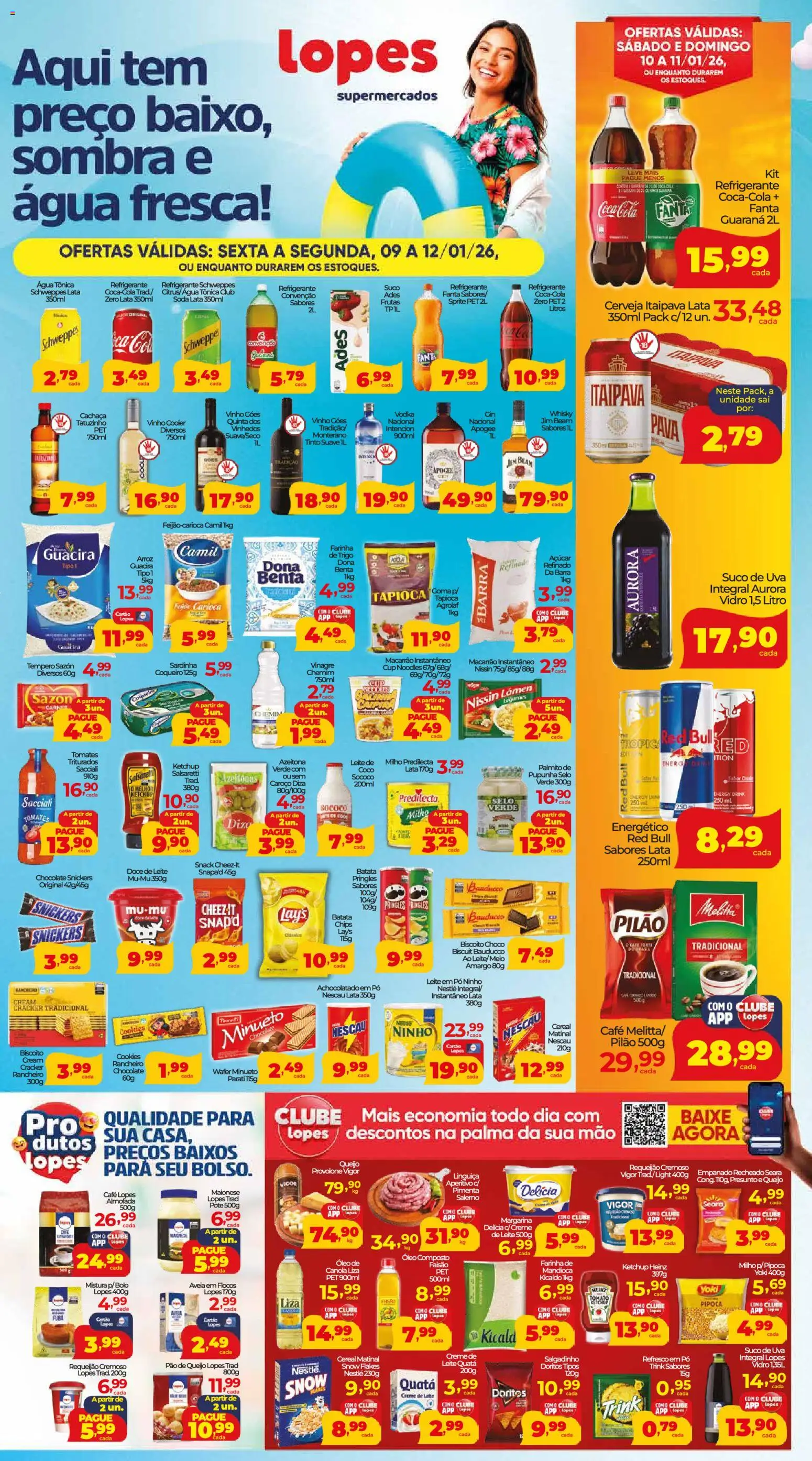 Lopes Supermercados Folheto - válido de 09.01.2026 | Página: 3 | Produtos: Achocolatado, Presunto, Suco, Pão de queijo