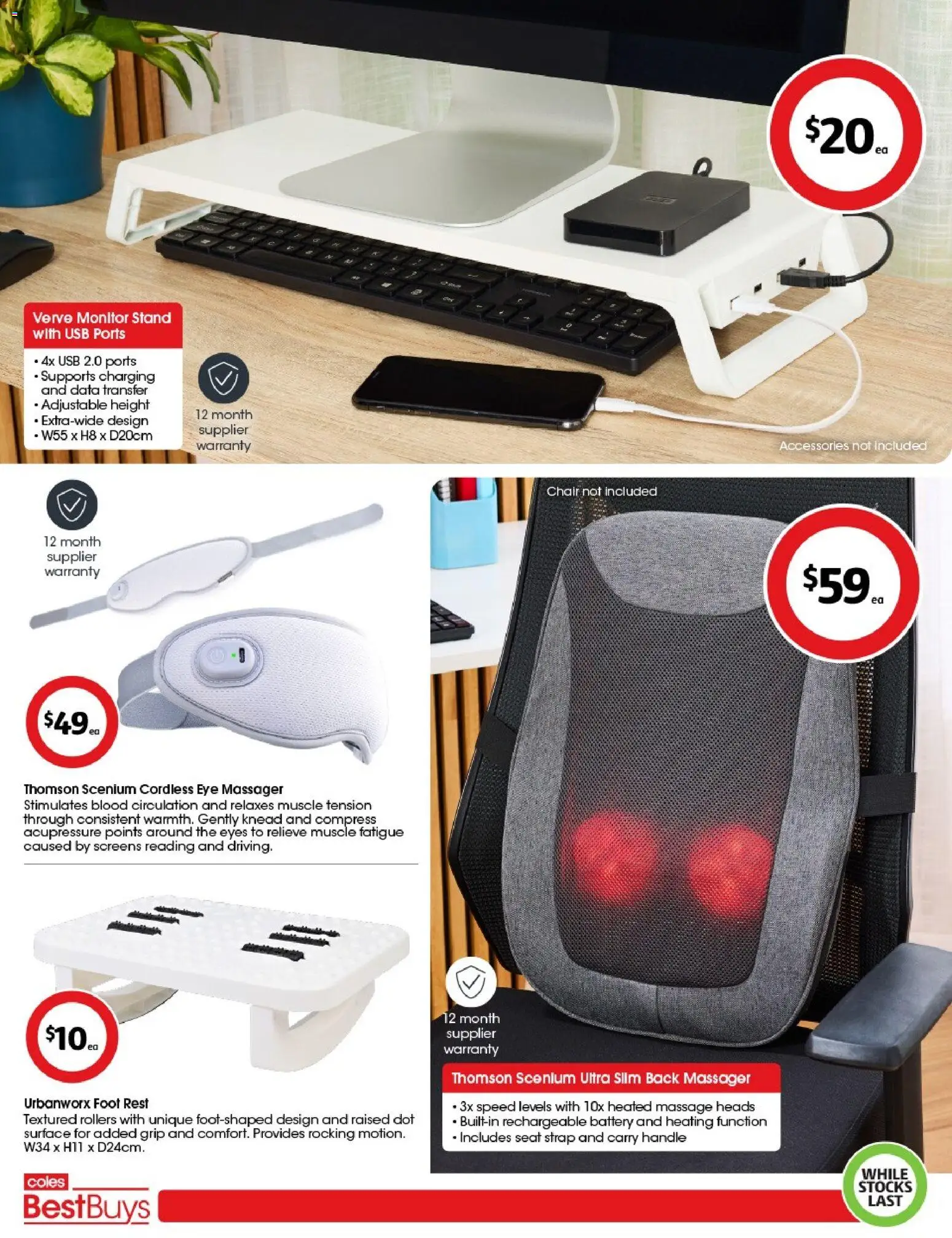 Coles catalogue - valid from 16.01.2026 | Page: 2 | Products: Chair, Foot rest, Accessories, Monitor