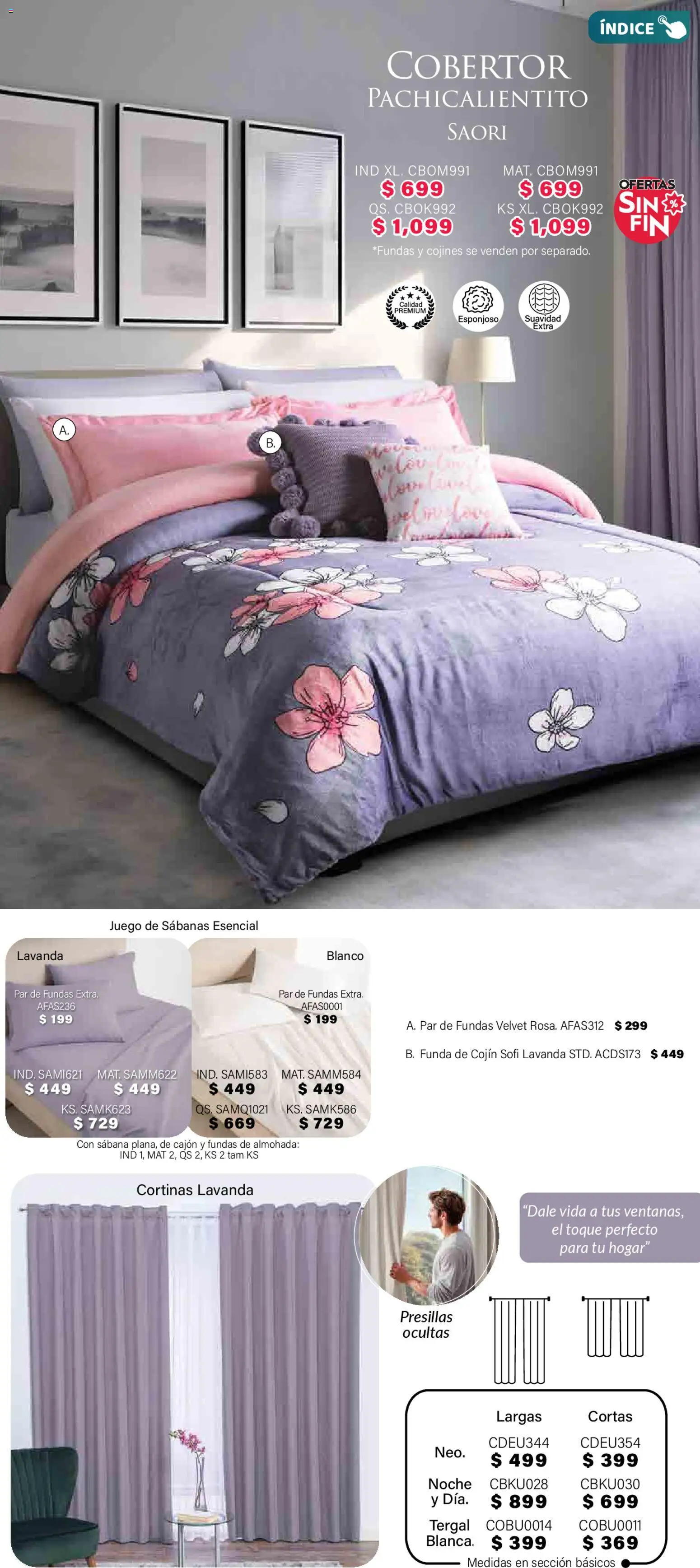 Nuevas ofertas de Colchas Concord válidas en toda la República Mexicana desde el 01.11.2025. ¡Encuentra las mejores ofertas en Colchas Concord Buen Fin! | Página: 305 | Productos: Juego, Funda, Almohada, Cortinas