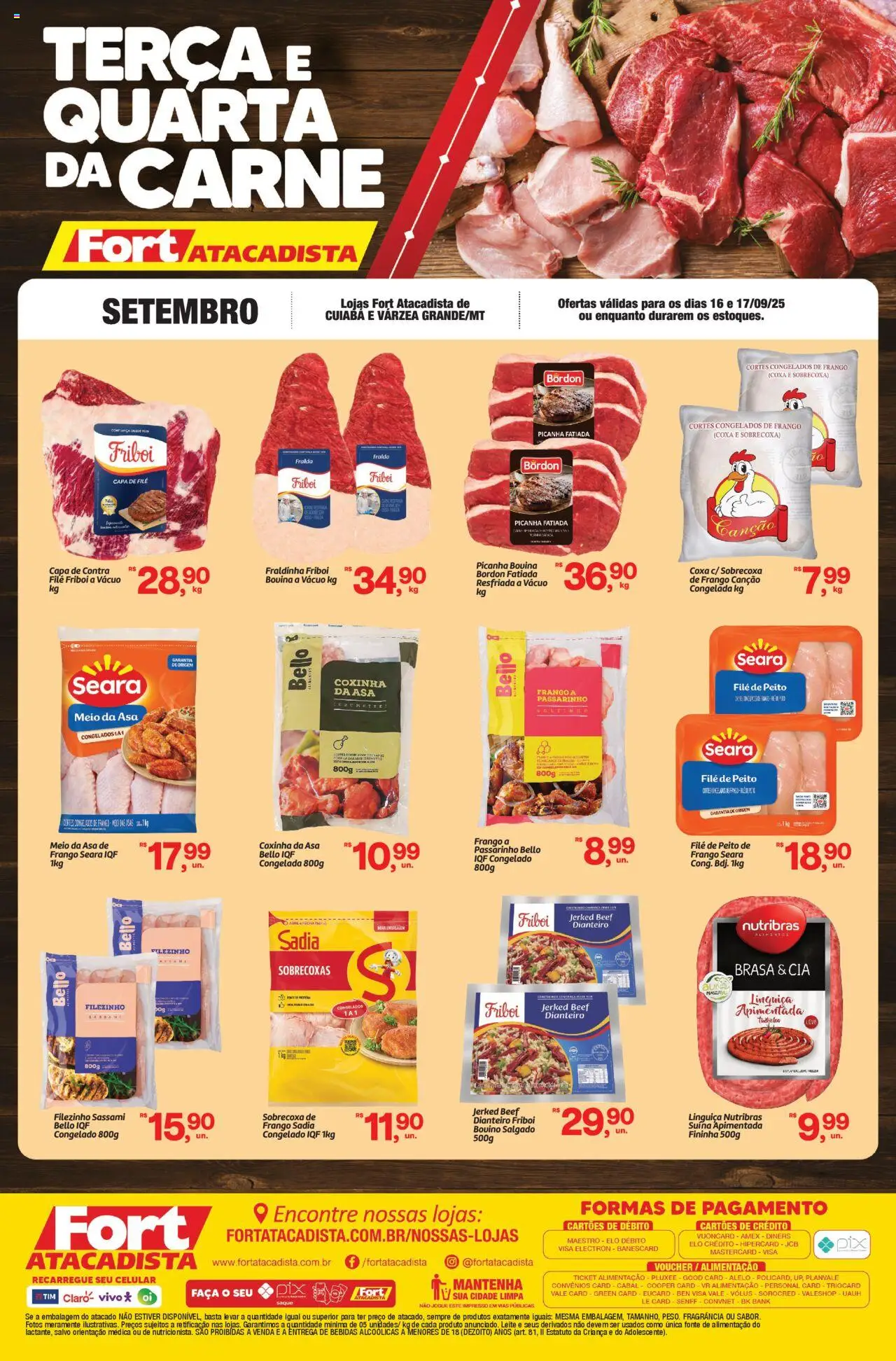 Fort Atacadista Folheto - válido de 16.09.2025 | Página: 1 | Produtos: Fragrância, Linguiça, Fraldinha, Faca