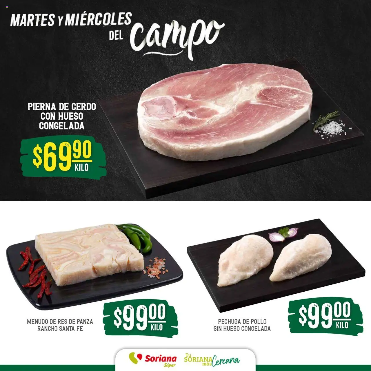 Nuevas ofertas de Soriana válidas en toda la República Mexicana desde el 29.07.2025. ¡Encuentra las mejores ofertas en Soriana - Martes y Miércoles del Campo Súper: Ver, Tab, Chis, Camp, Yuc y Q. Roo! | Página: 5 | Productos: Pollo, Cerdo, Res