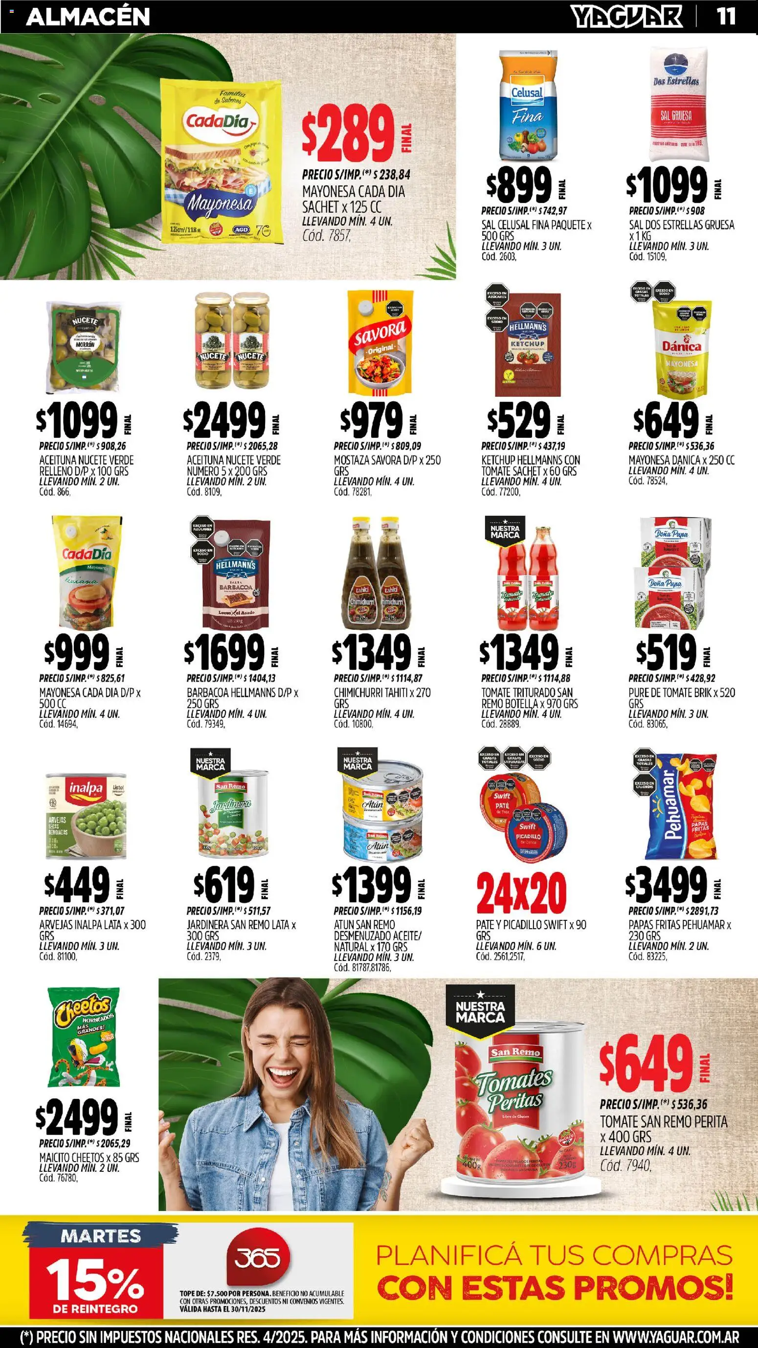 Yaguar - Jujuy │ válido desde el 03.11.2025 | Página: 13 | Productos: Botella, Mayonesa, Arvejas, Tomate