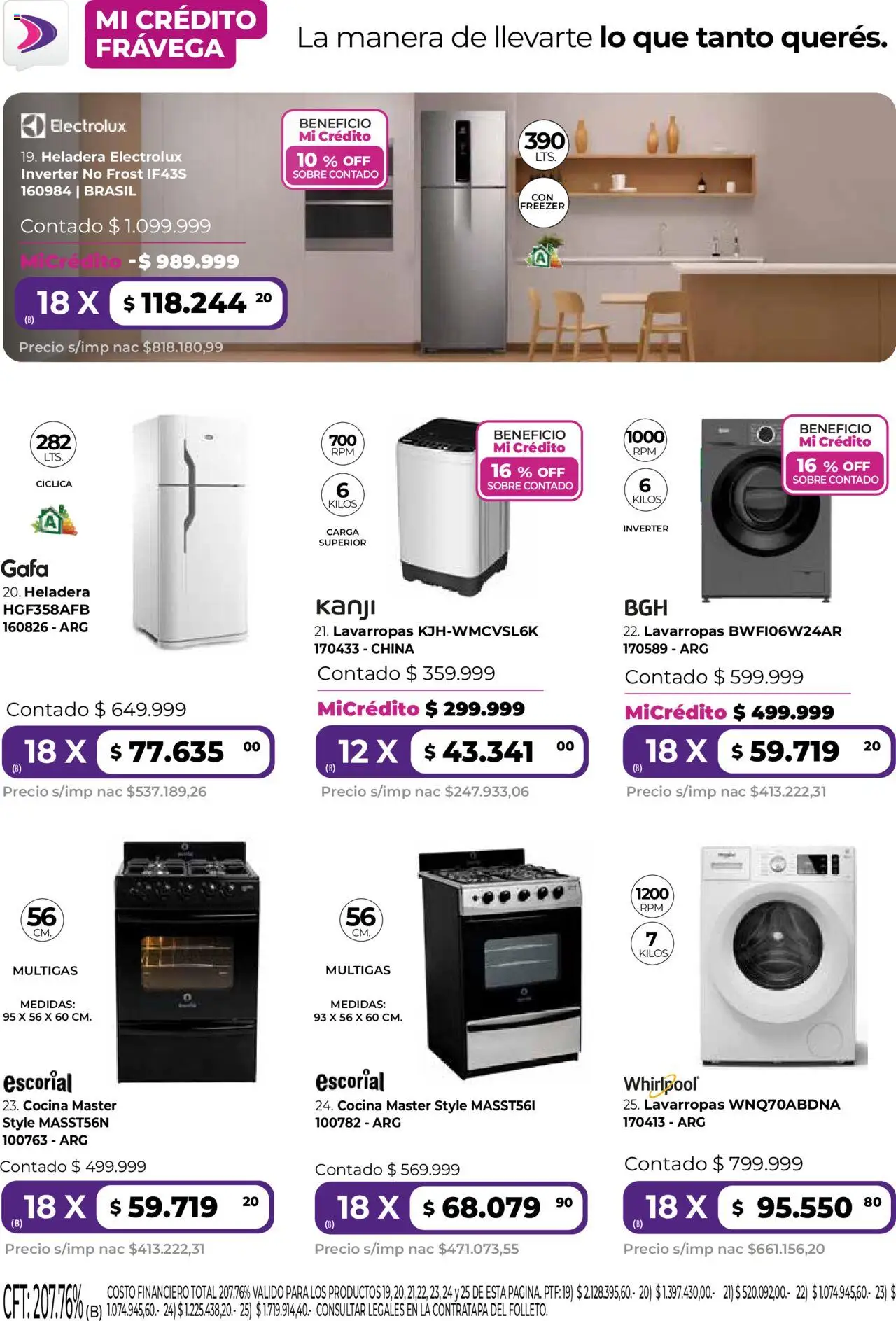 Frávega ofertas │ válido desde el 05.05.2025 | Página: 4 | Productos: Cocina, Sobre, Heladera, Freezer