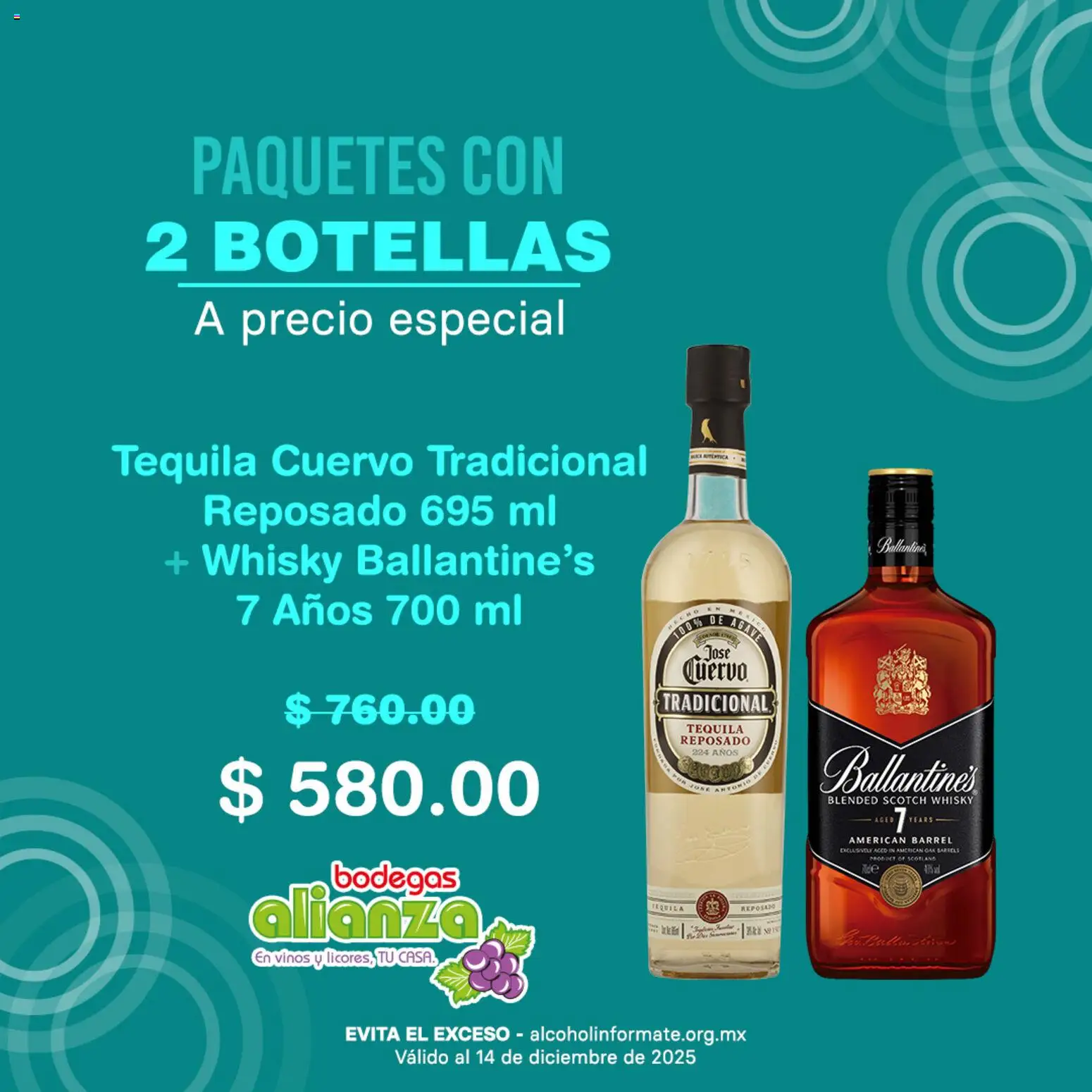 Nuevas ofertas de Bodegas Alianza válidas en toda la República Mexicana desde el 10.12.2025. ¡Encuentra las mejores ofertas en Bodegas Alianza catálogo Los combos perfectos ! | Página: 1 | Productos: Tequila, Whisky