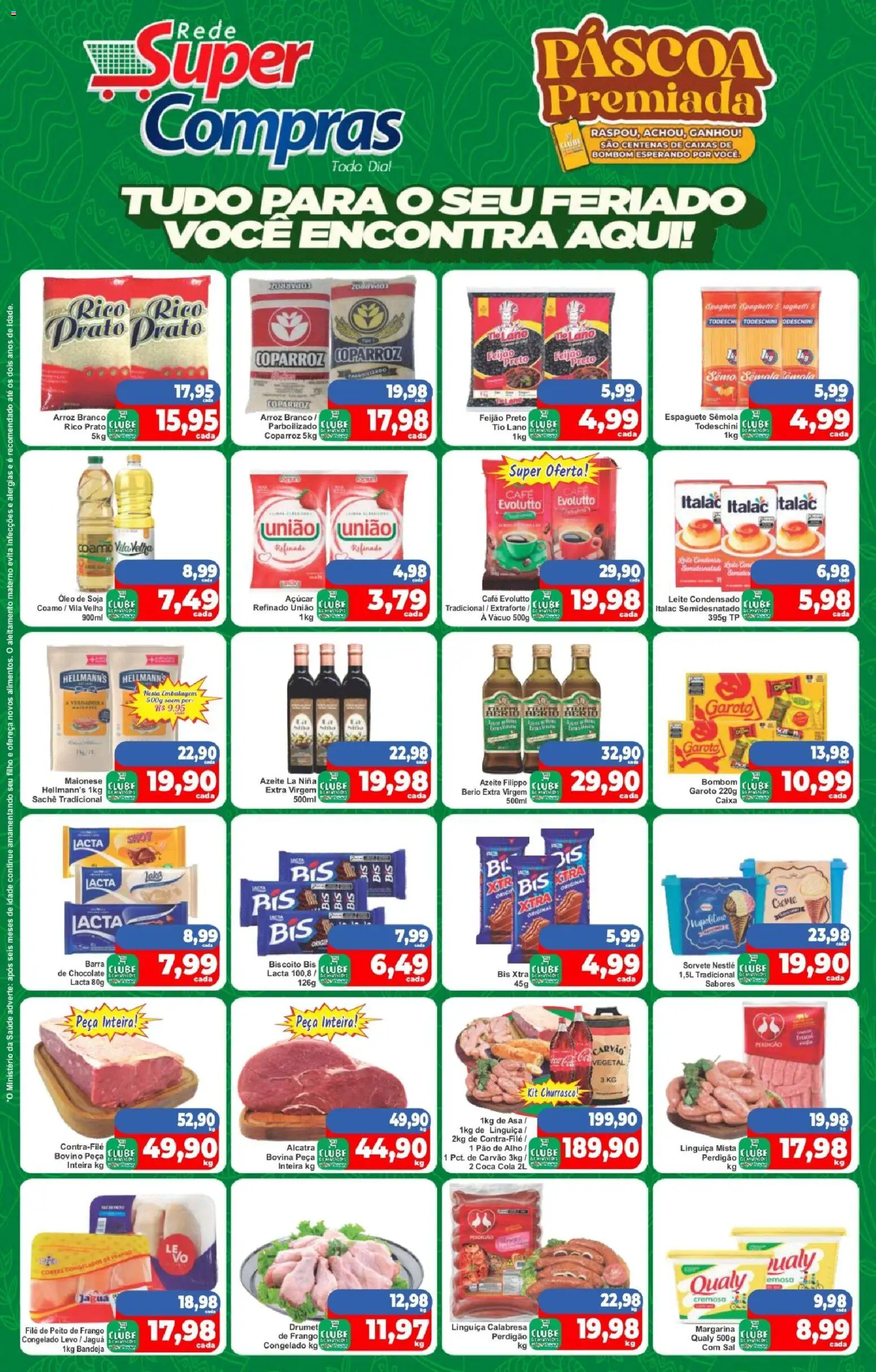 Rede Super Compras Folheto - válido de 03.04.2026 | Página: 1 | Produtos: Caixa, Açúcar, Frango, Bombom