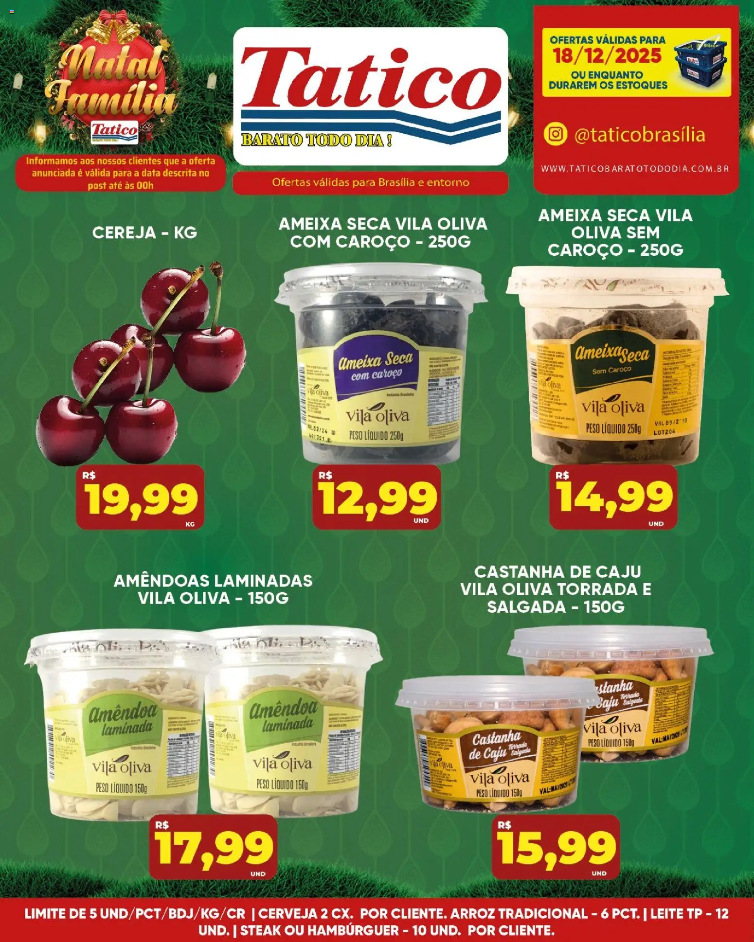Tatico Folheto - válido de 18.12.2025 | Página: 12 | Produtos: Caju, Castanha de caju, Arroz, Hambúrguer