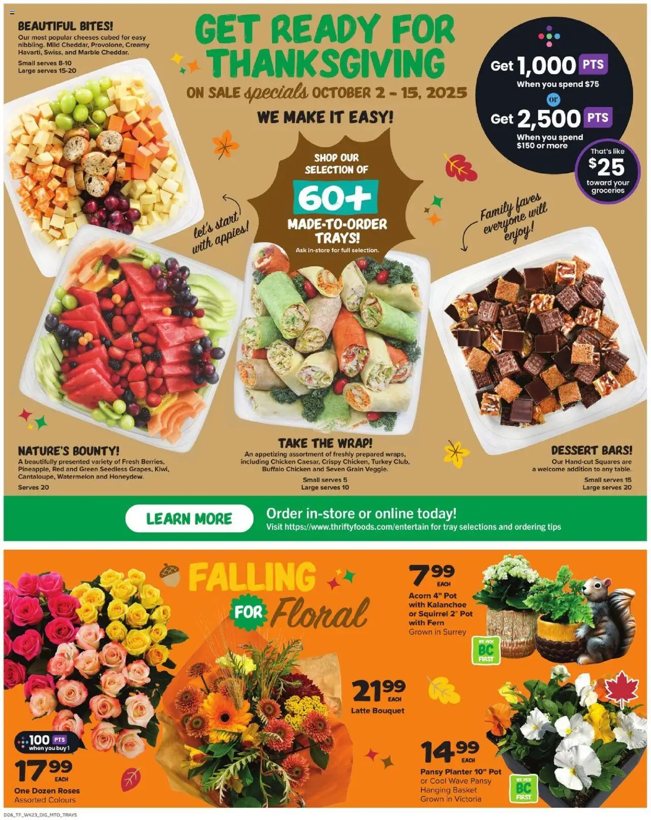 Thrifty Foods flyer valid from 02.10.2025 | Page: 17 | Products: Turkey, Basket, Chicken
