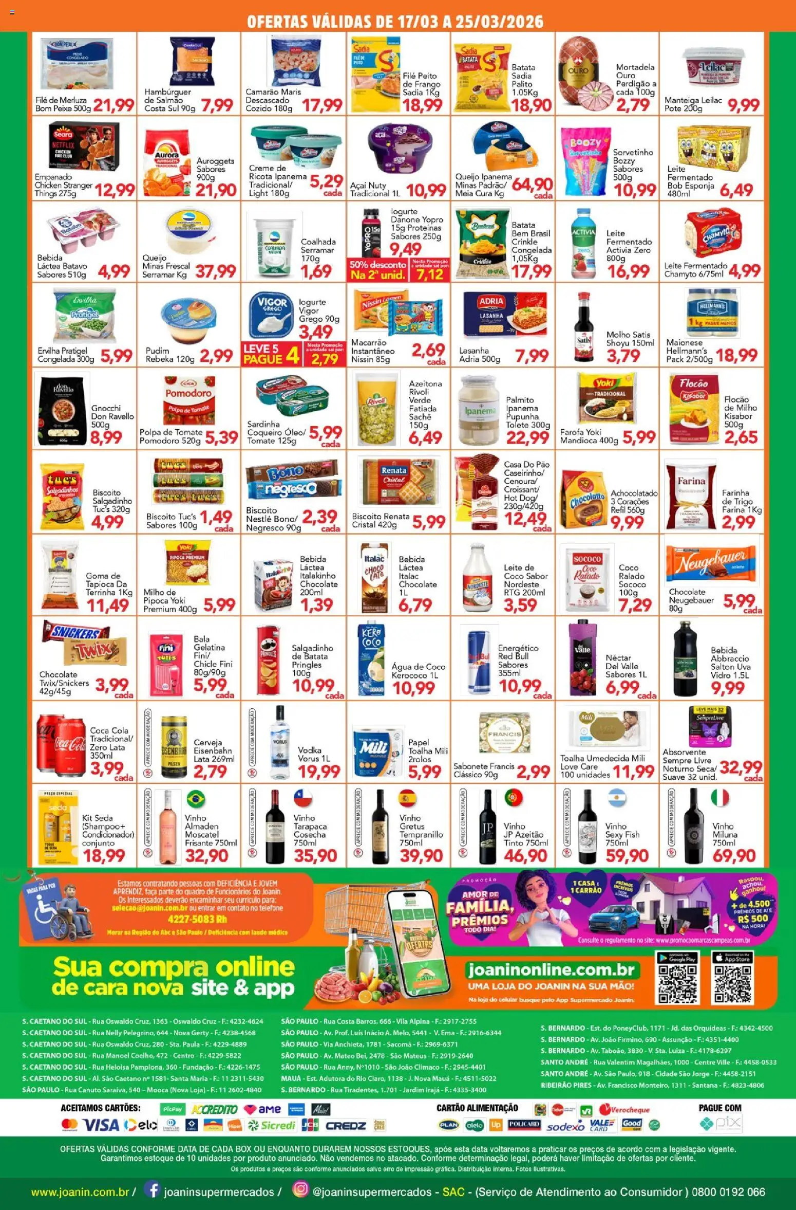 Supermercados Joanin Folheto - válido de 17.03.2026 | Página: 2 | Produtos: Quadro, Ricota, Maionese, Toalha umedecida