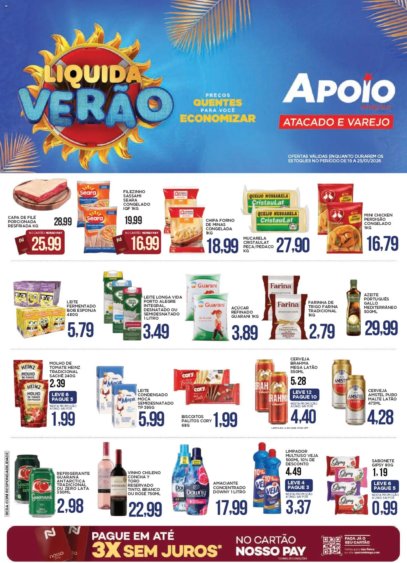 Apoio Mineiro Folheto - válido de 19.01.2026 | Página: 1 | Produtos: Limpador multiuso, Biscoitos, Azeite, Amaciante