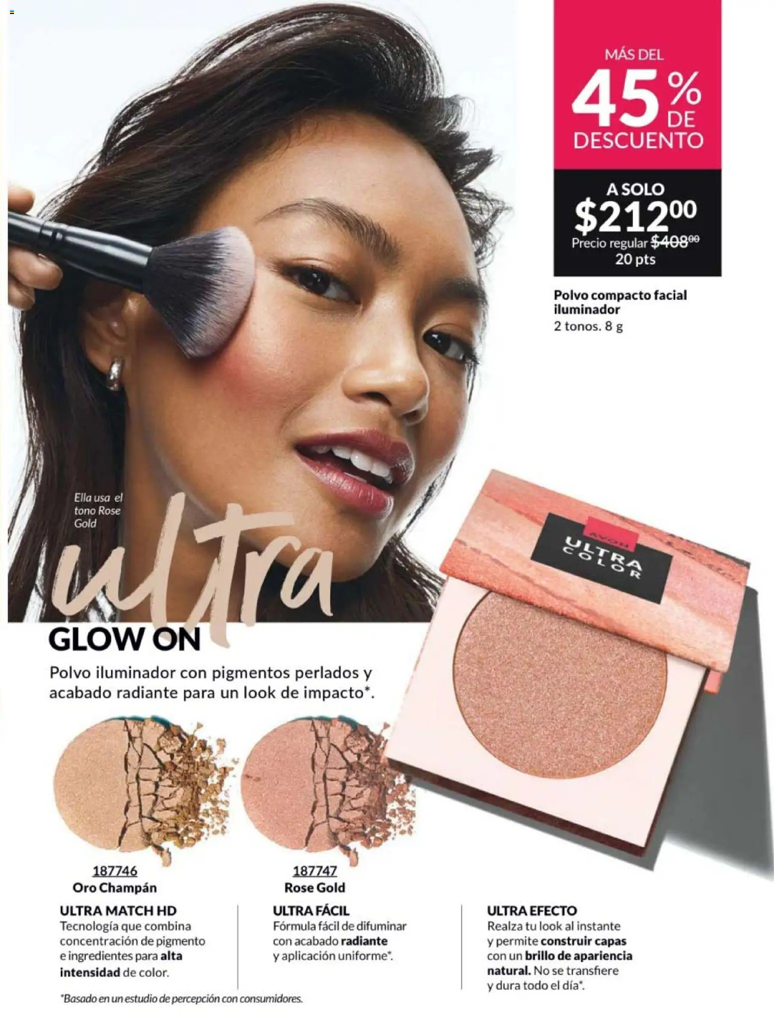 Nuevas ofertas de AVON válidas en toda la República Mexicana desde el 13.03.2026. ¡Encuentra las mejores ofertas en AVON campaña 5 2026! | Página: 31 | Productos: Iluminador, Polvo compacto, Radiante, Polvo