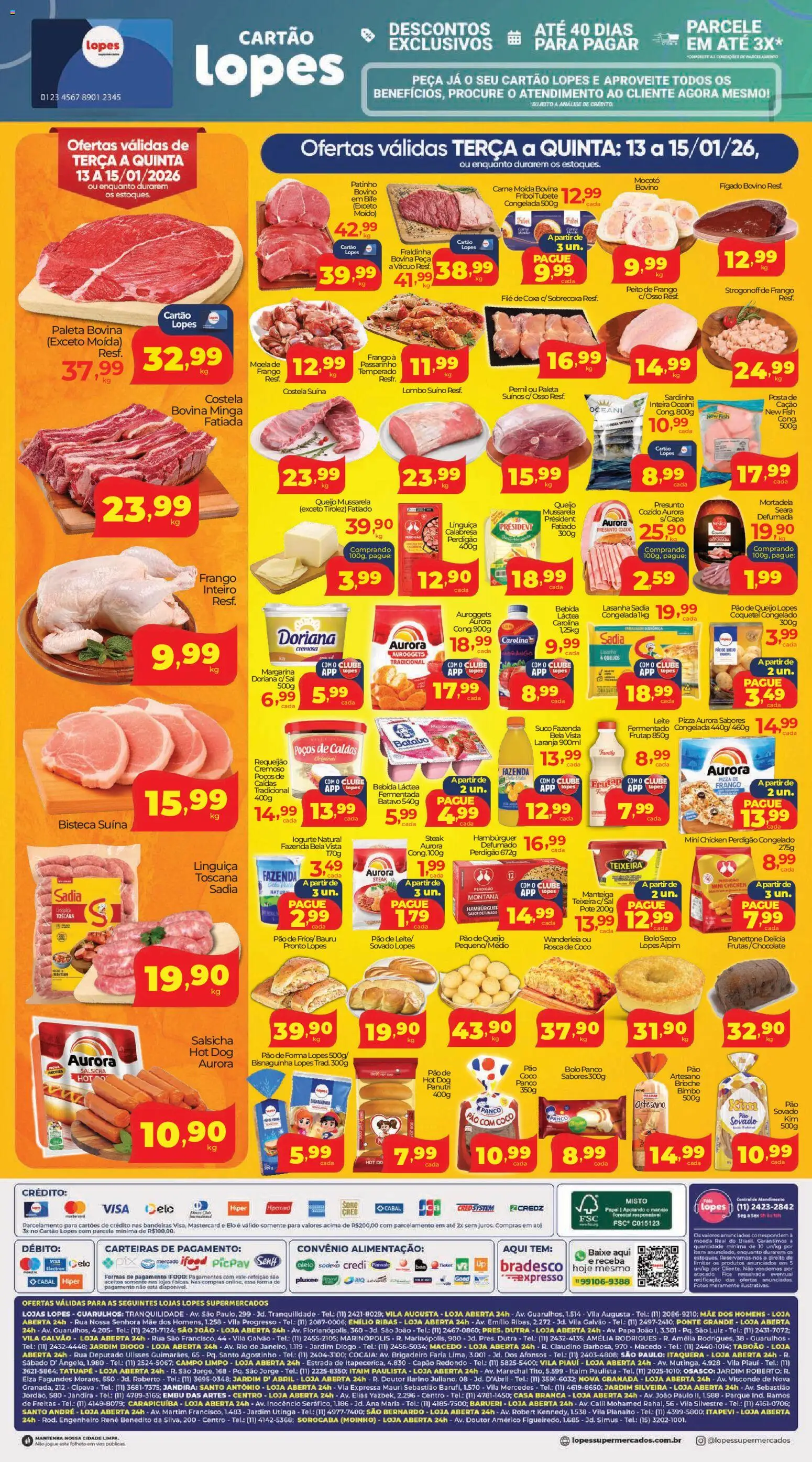 Lopes Supermercados Folheto - válido de 13.01.2026 | Página: 2 | Produtos: Panettone, Leite, Pizza, Bolo