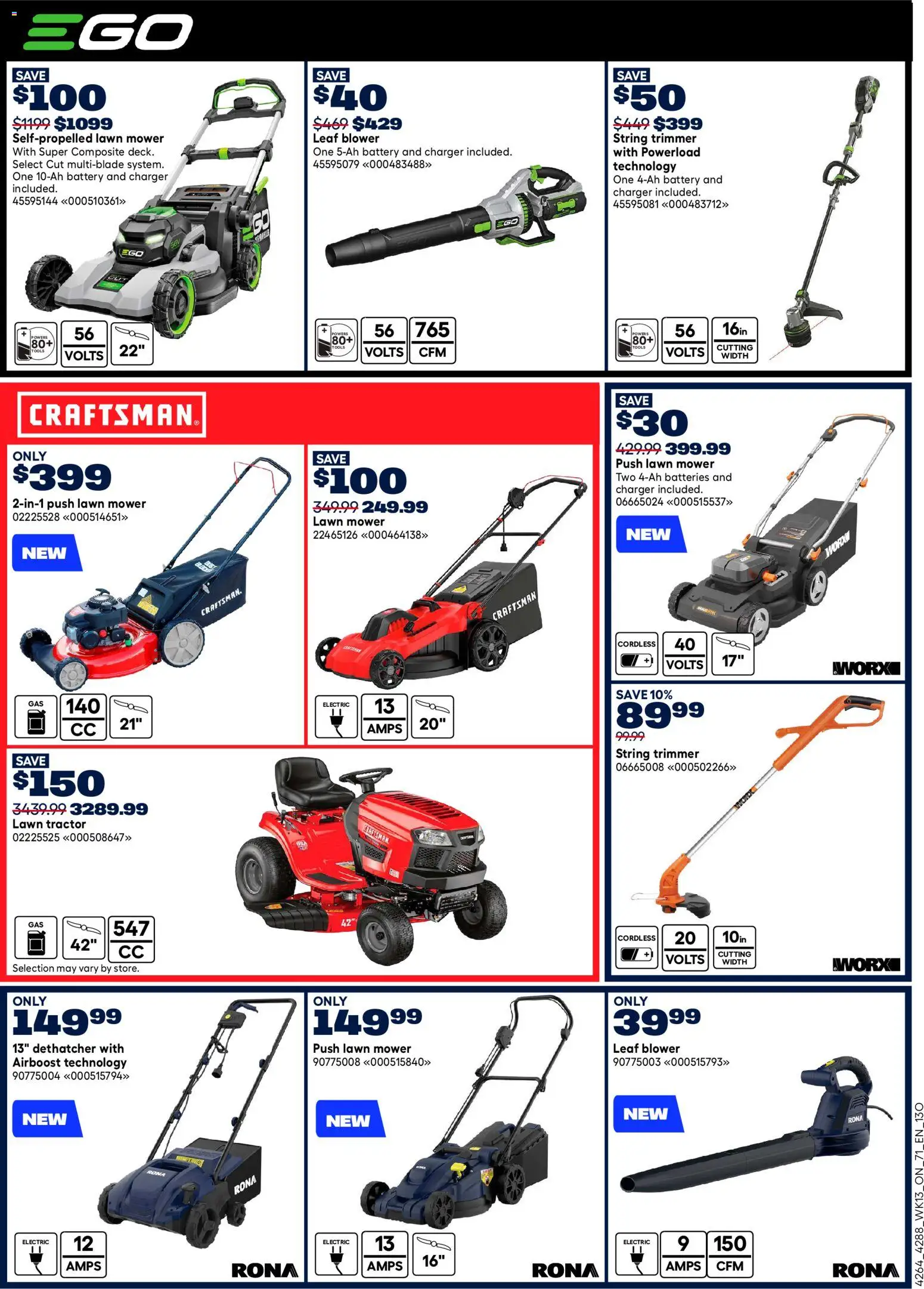 Rona flyer valid from 23.04.2026 | Page: 10 | Products: Mower, Battery