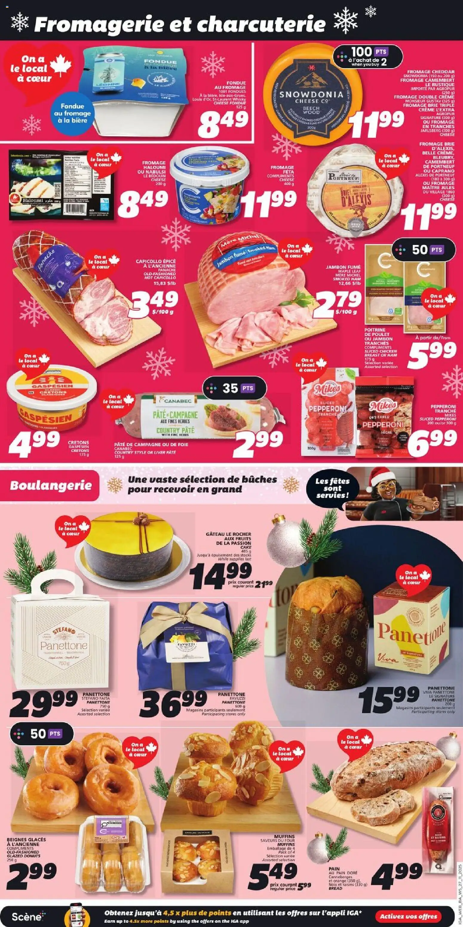 IGA flyer valid from 27.11.2025 | Page: 8 | Products: Cheese, Bread, Ham, Chicken