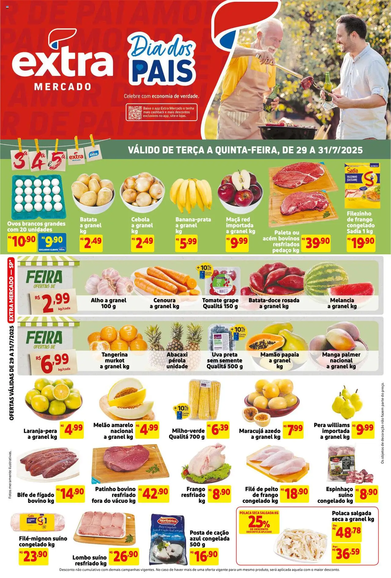 Extra Folheto - válido de 29.07.2025 | Página: 1 | Produtos: Pera, Acém, Peixe, Mamão