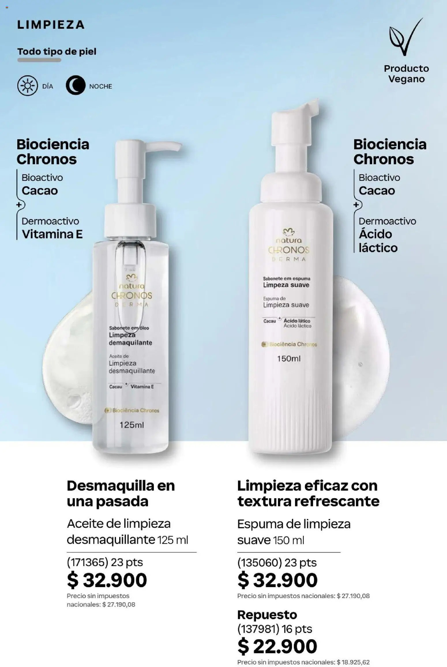 Natura Catálogo Ciclo 4/2026 │ válido desde el 01.04.2026 | Página: 176 | Productos: Aceite, Desmaquillante, Espuma, Cacao