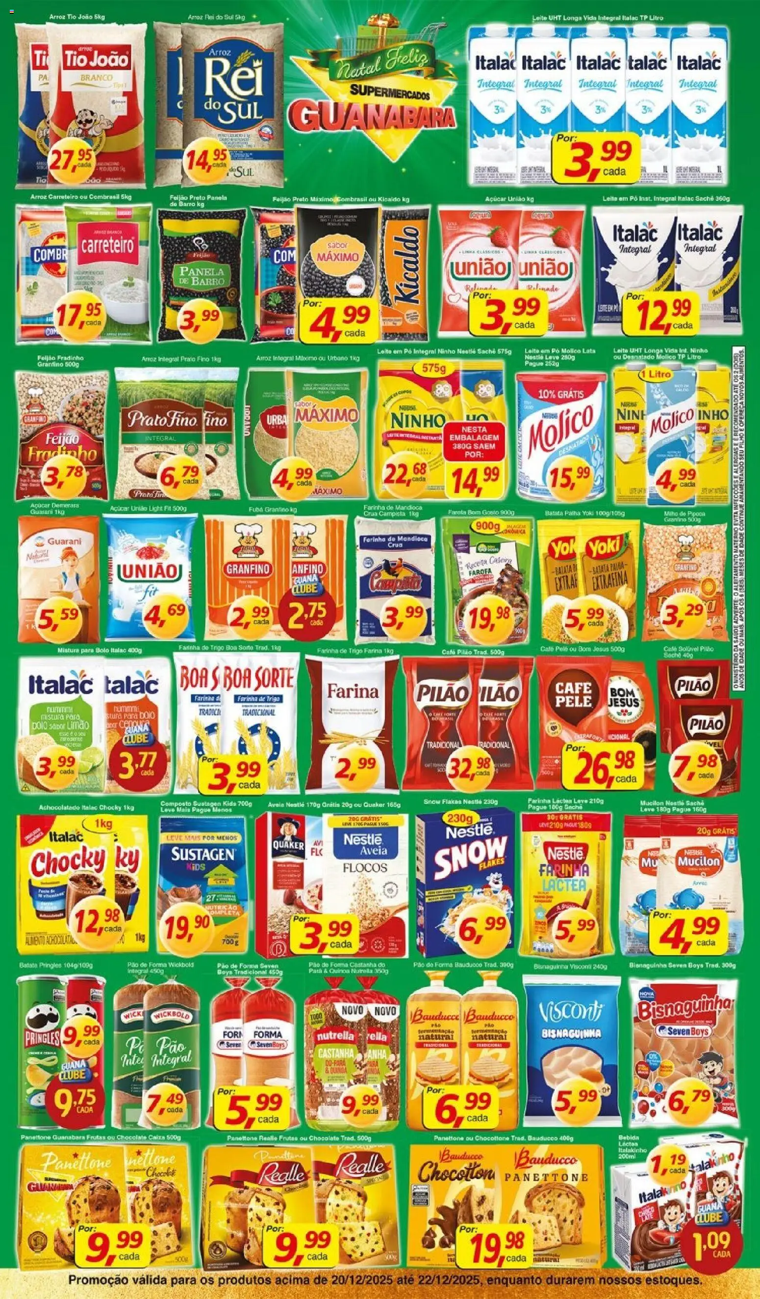 Supermercados Guanabara Folheto - válido de 20.12.2025 | Página: 2 | Produtos: Farinha de mandioca, Café, Pão de forma, Mucilon