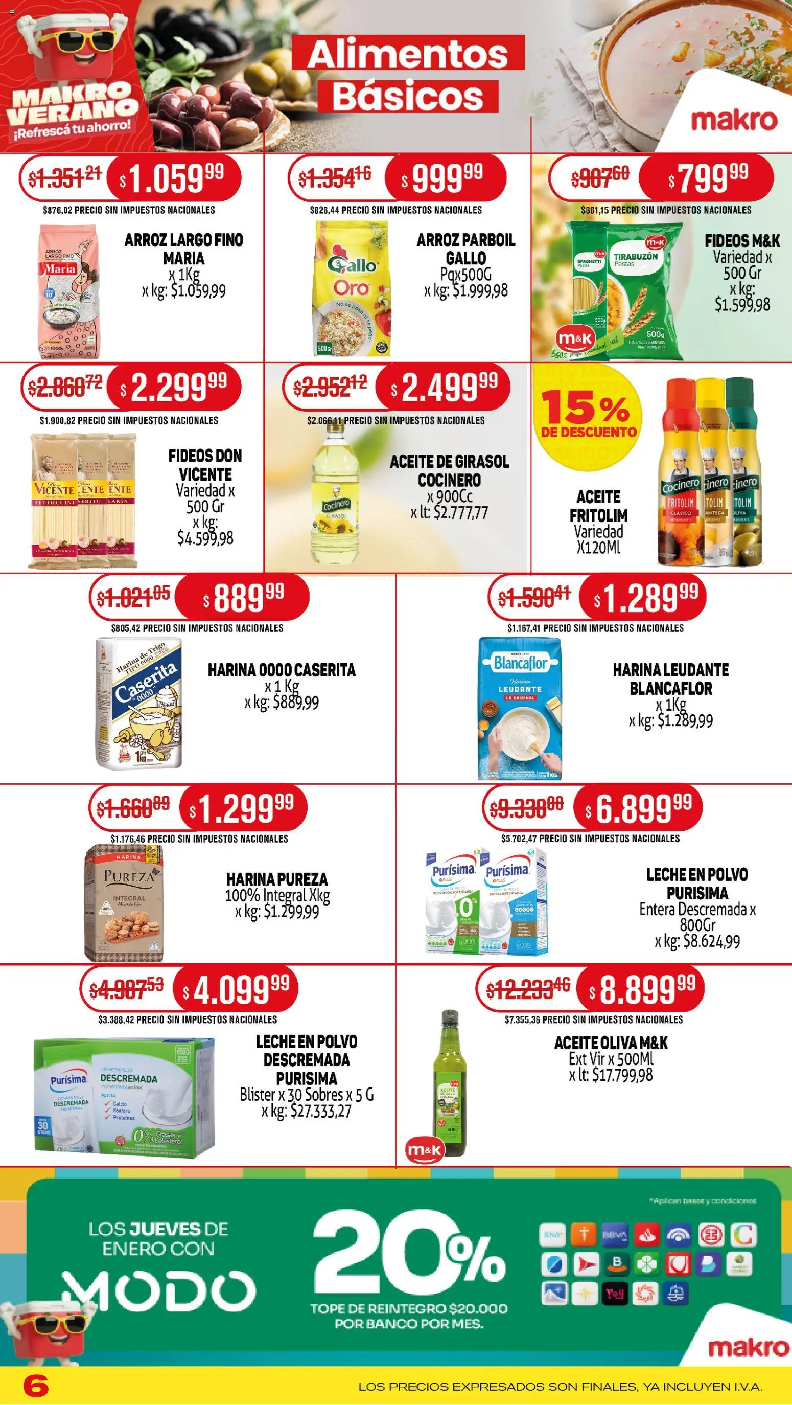 Makro ofertas │ válido desde el 01.02.2026 | Página: 6 | Productos: Harina, Polvo, Leche, Arroz