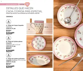 Vista previa de A. Juego de 4 tazas Coquette Cerámica., Juego de 4 tazas Coquette Cerámica., nuevo folleto de la tienda, válido en México a partir del 02.04.2026 | Página: 36 | Productos: Juego, Cocina