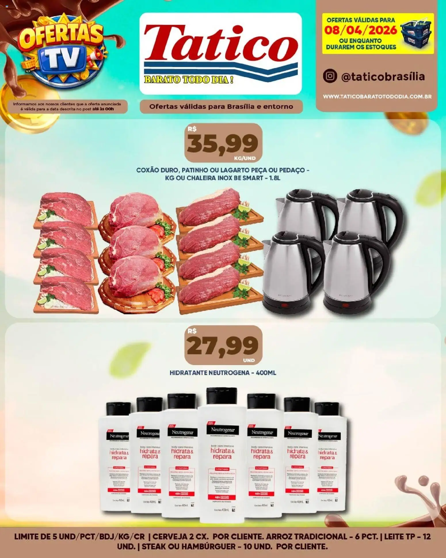 Tatico Folheto - válido de 08.04.2026 | Página: 15 | Produtos: Leite, Cerveja, Arroz, Body