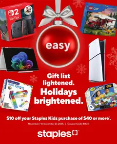 Preview of Staples - Gift Guide from shop Staples valid from 07.11.2025