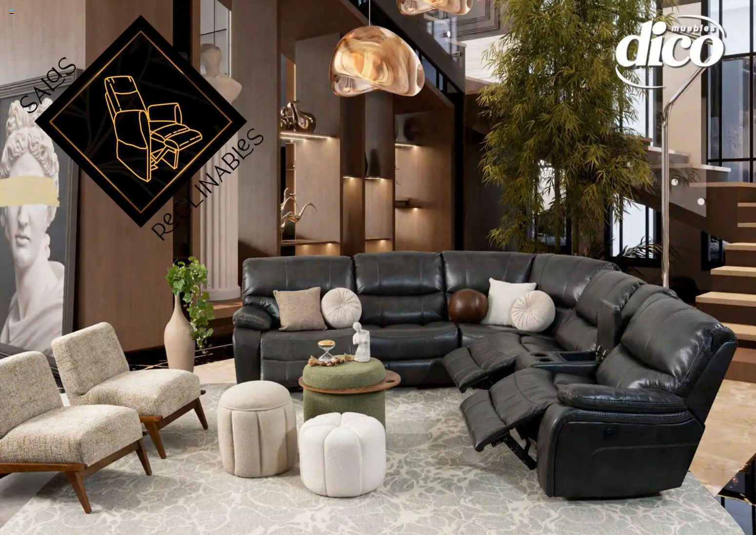 Nuevas ofertas de Muebles Dico válidas en toda la República Mexicana desde el 27.03.2026. ¡Encuentra las mejores ofertas en Muebles Dico catálogo Salas reclinables ! | Página: 1