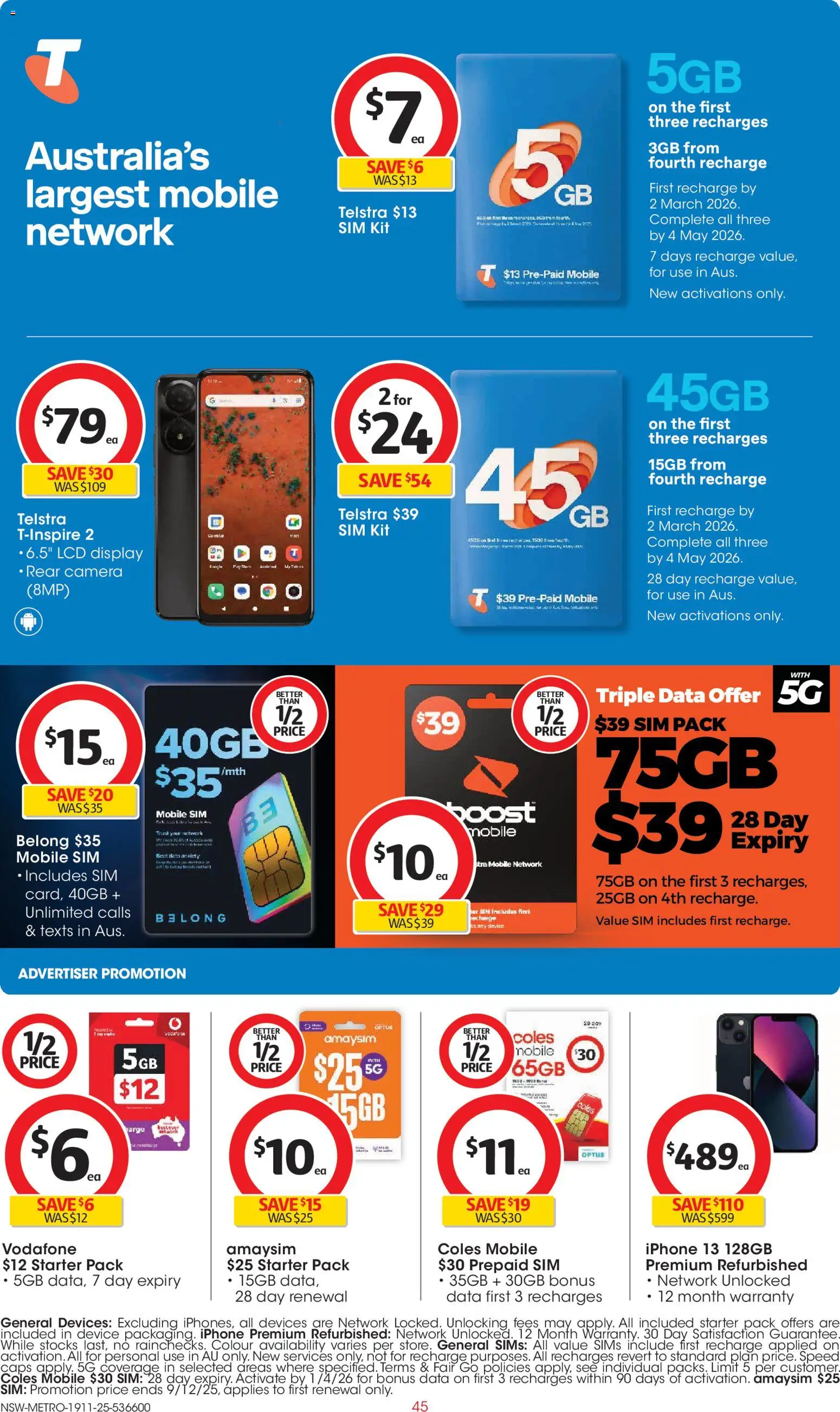 Coles catalogue - valid from 19.11.2025 | Page: 45 | Products: Device, Camera, Iphone, Mobile