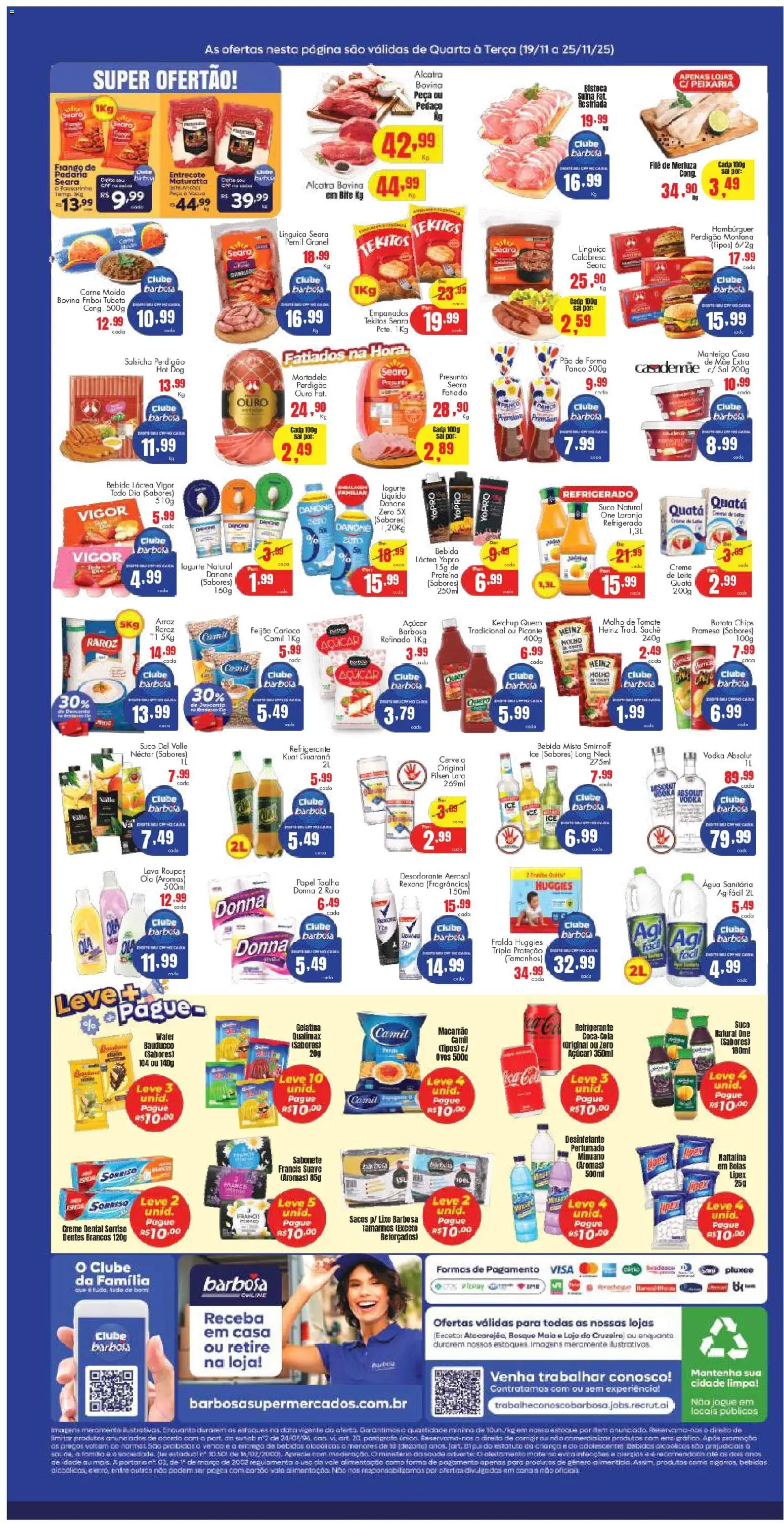 Barbosa Supermercados Folheto - válido de 19.11.2025 | Página: 2 | Produtos: Macarrão, Hambúrguer, Refrigerante, Desinfetante